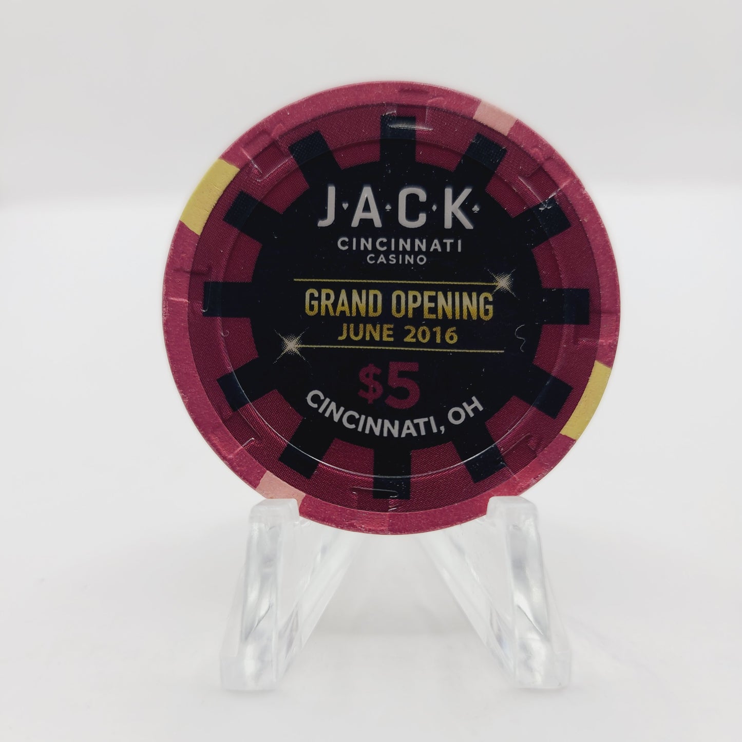 Jack Casino Cincinnati Ohio 2016 "GRAND OPENING" $5 Casino Chip