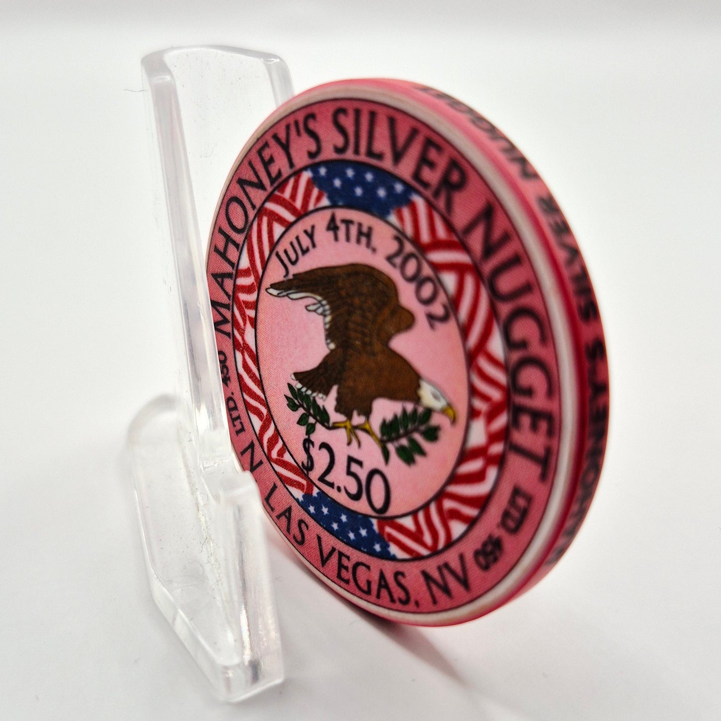 Silver Nugget "Mahoney's" Las Vegas Nevada 2002"July 4th 2002" $2.50 Chip E2521