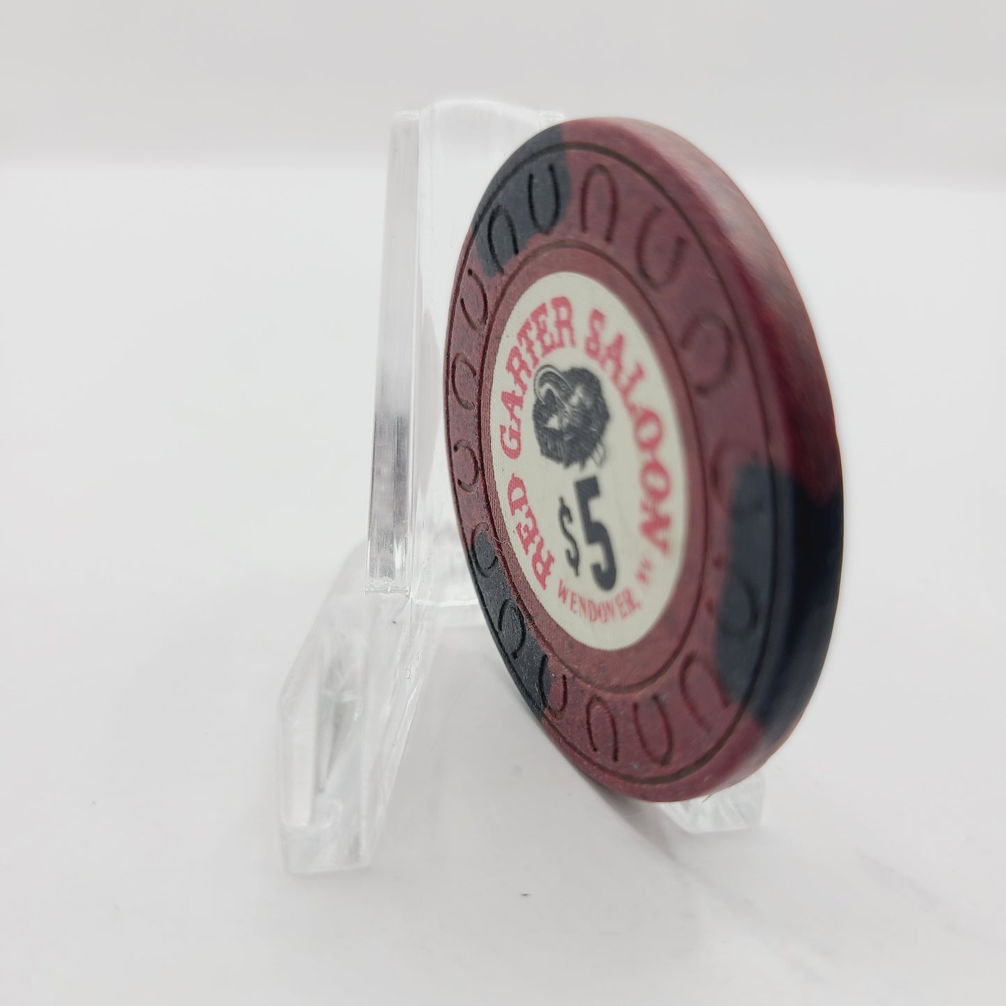 Red Garter Hotel Casino Wendover Nevada 1981 $5 Casino Chip N3317