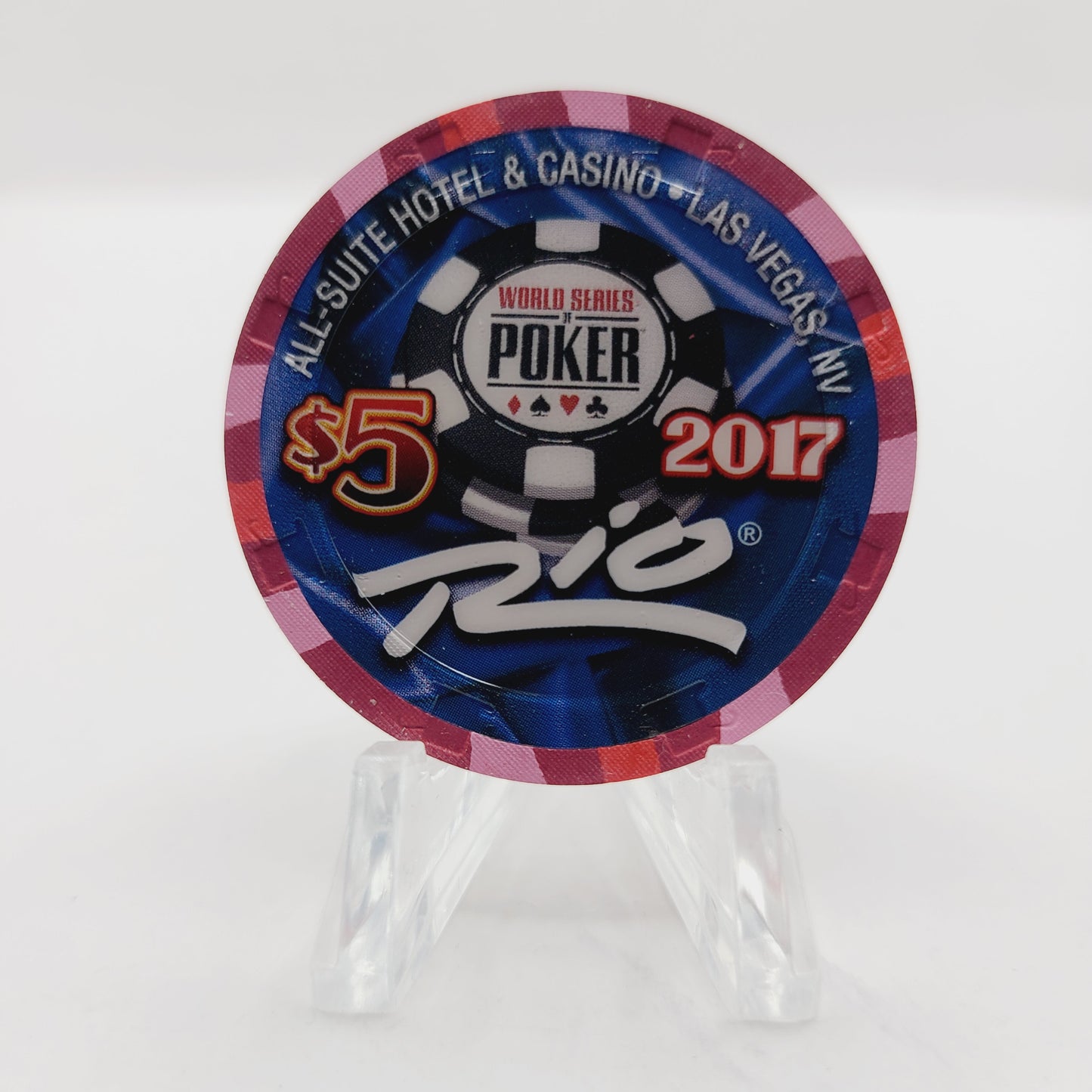 Rio Hotel Casino Las Vegas Nevada 2017 WSOP "4 Aces" $5 Casino Chip D2600 LTD 2500