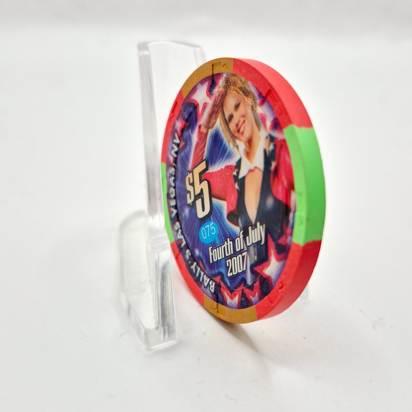 Bally's Las Vegas Nevada 2007 'Fourth Of July' LE $5 Casino Chip E6332