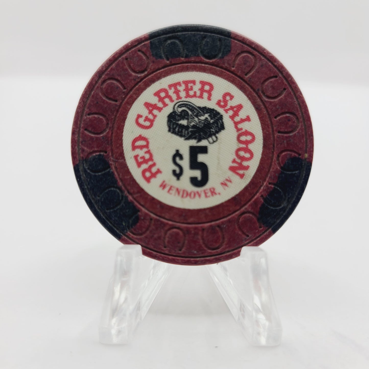 Red Garter Hotel Casino Wendover Nevada 1981 $5 Casino Chip N3317
