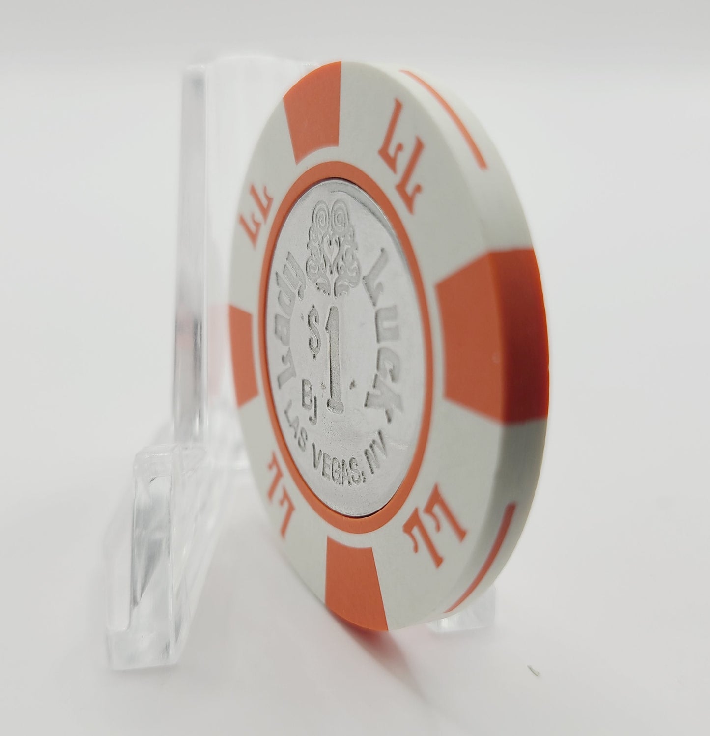 Lady Luck Hotel Casino Las Vegas Nevada Coin Inlay $1 Casino Chip V2877