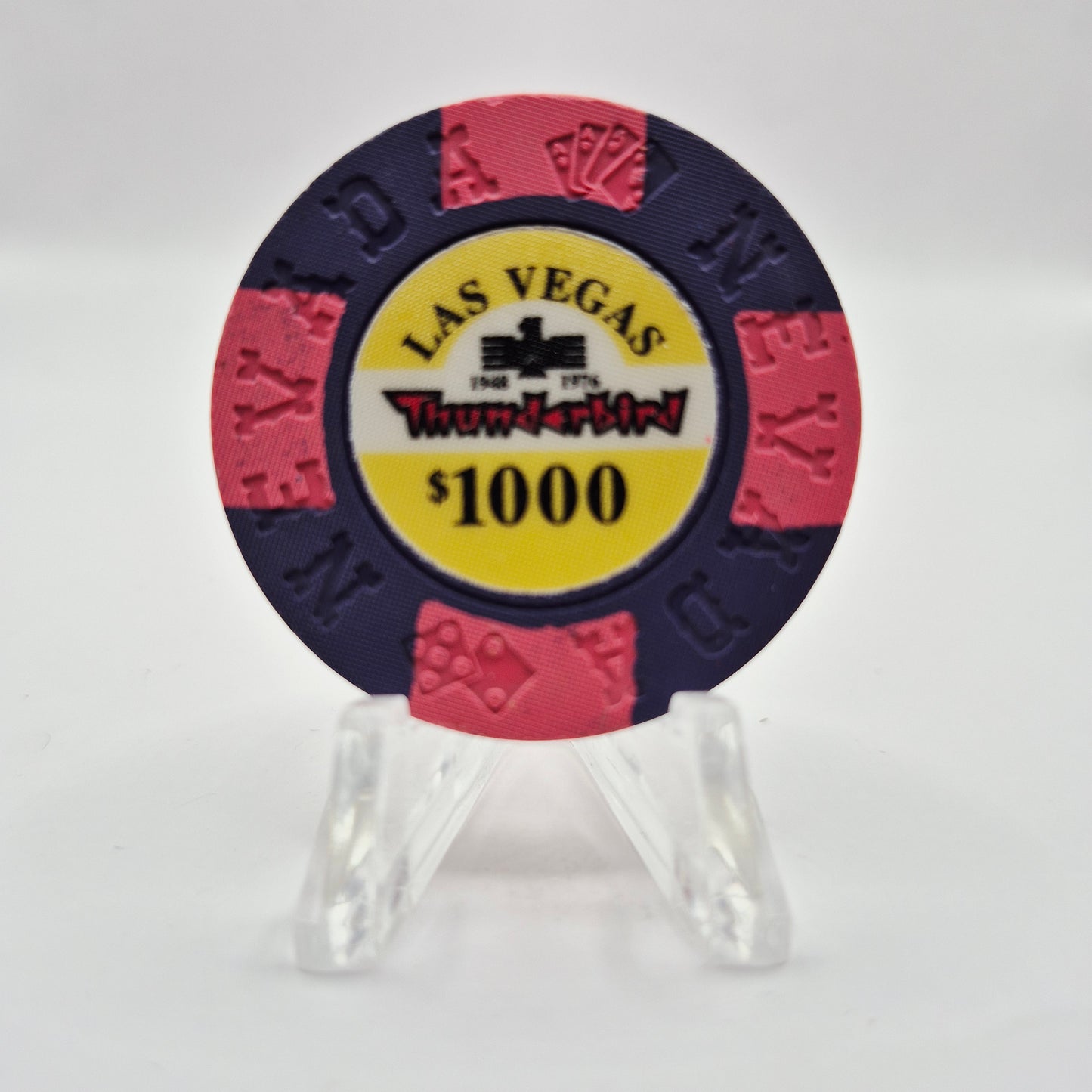 Thunderbird Hotel Casino Las Vegas Nevada 1995 "Borland Imitation" $1000 Casino Chip E2788