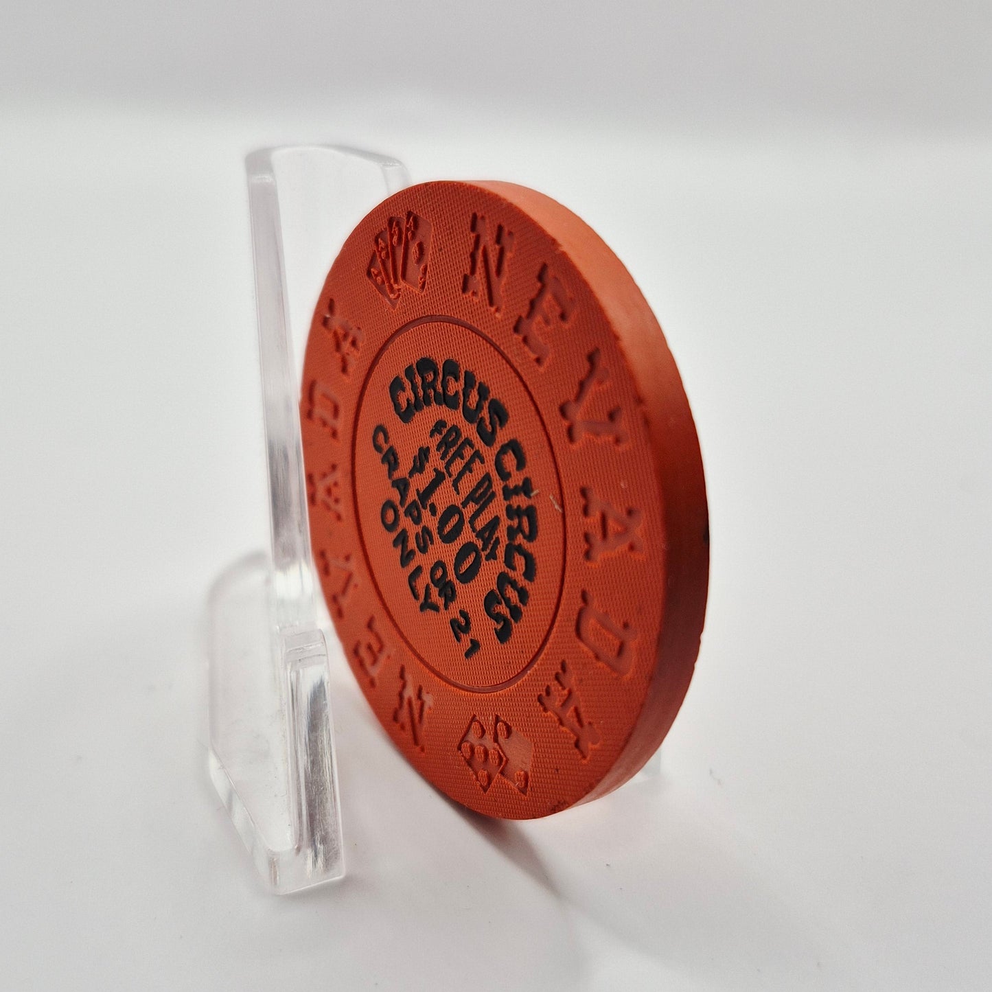 Circus Circus Casino Las Vegas Nevada 1970's"Craps or 21 Olnly" $1 Casino Chip N1462