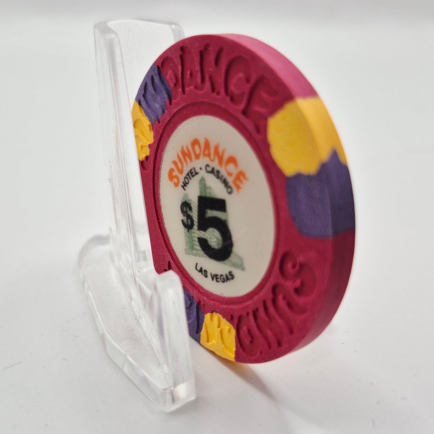 Sundance Hotel Casino Las Vegas Nevada 1980's $5 Casino Chip N2235 *Sharp