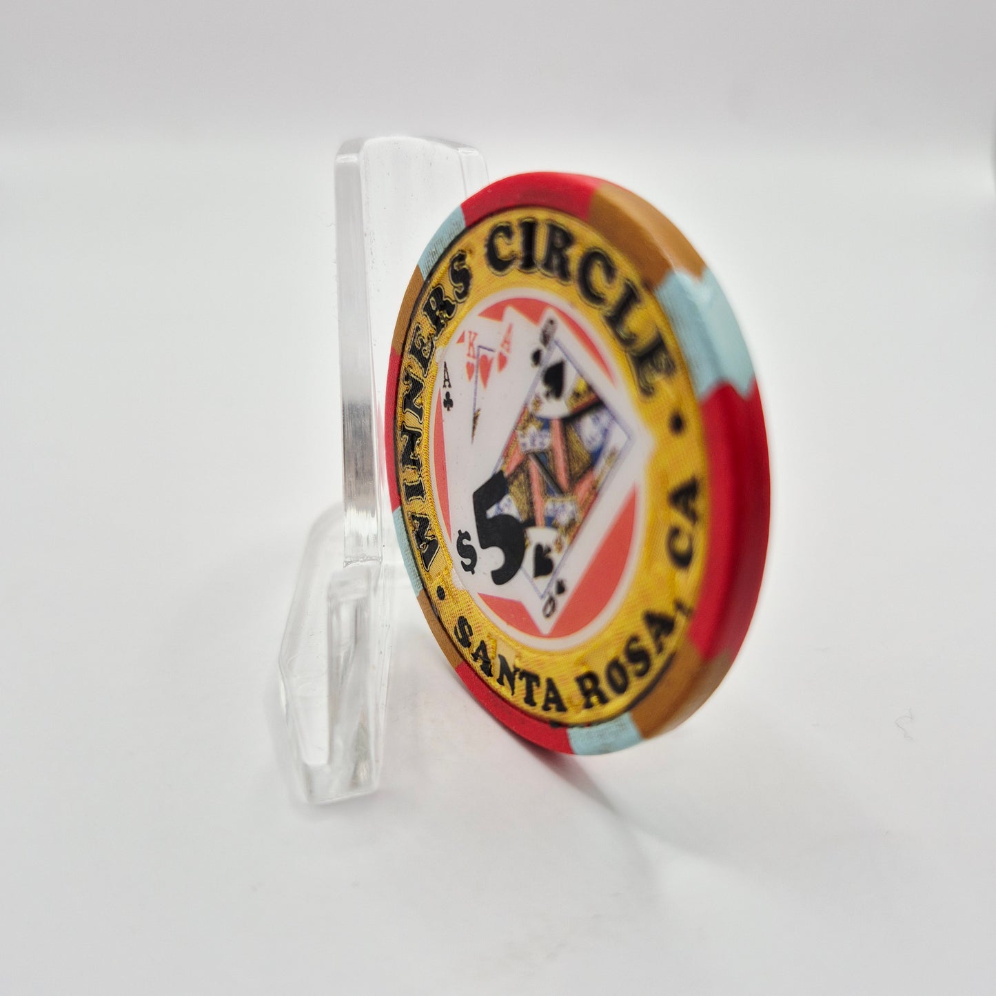 Winners Circle Card Room Santa Rosa California $5 Casino Chip *Circulated