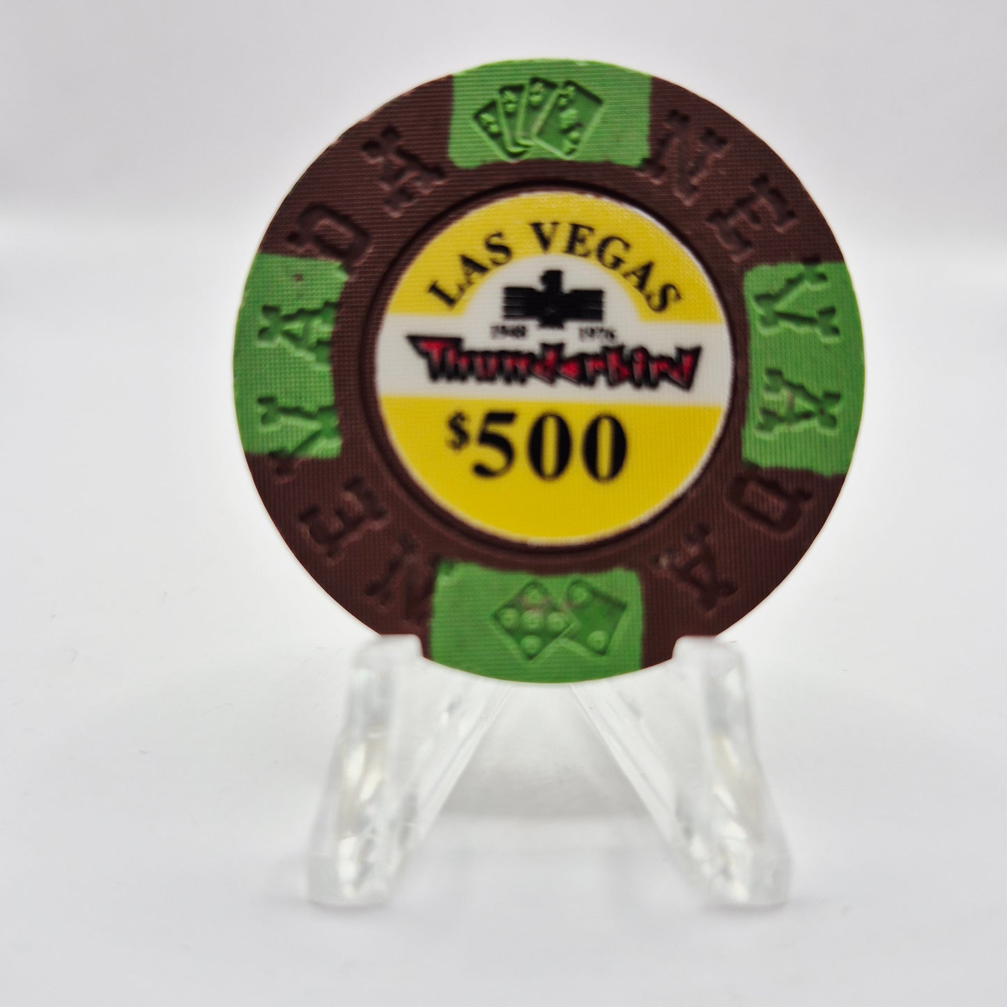 Thunderbird Hotel Casino Las Vegas Nevada 1995 "Borland Imitation" $500 Casino Chip E7398