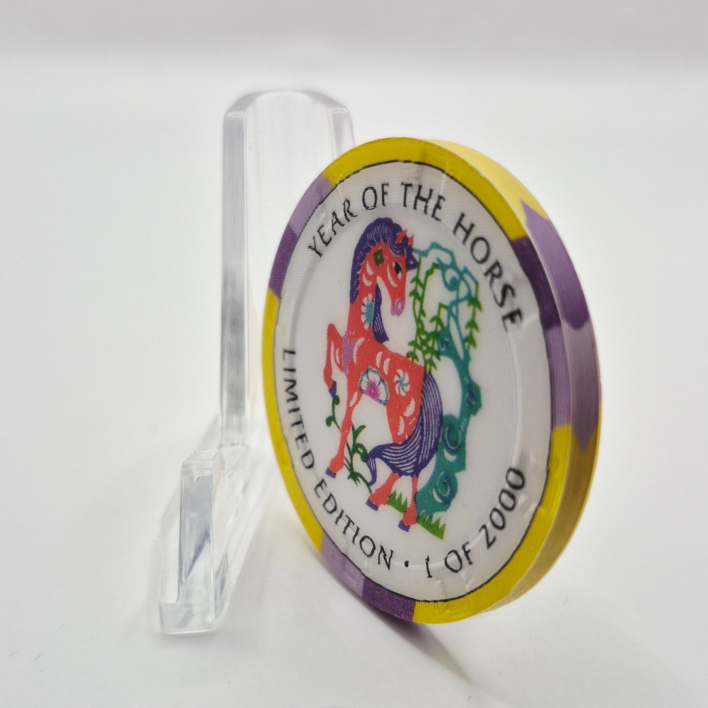 Crystal Park Casino Crystal City California 1996 Grand Opening 'Year of the Horse' $5 Casino Chip