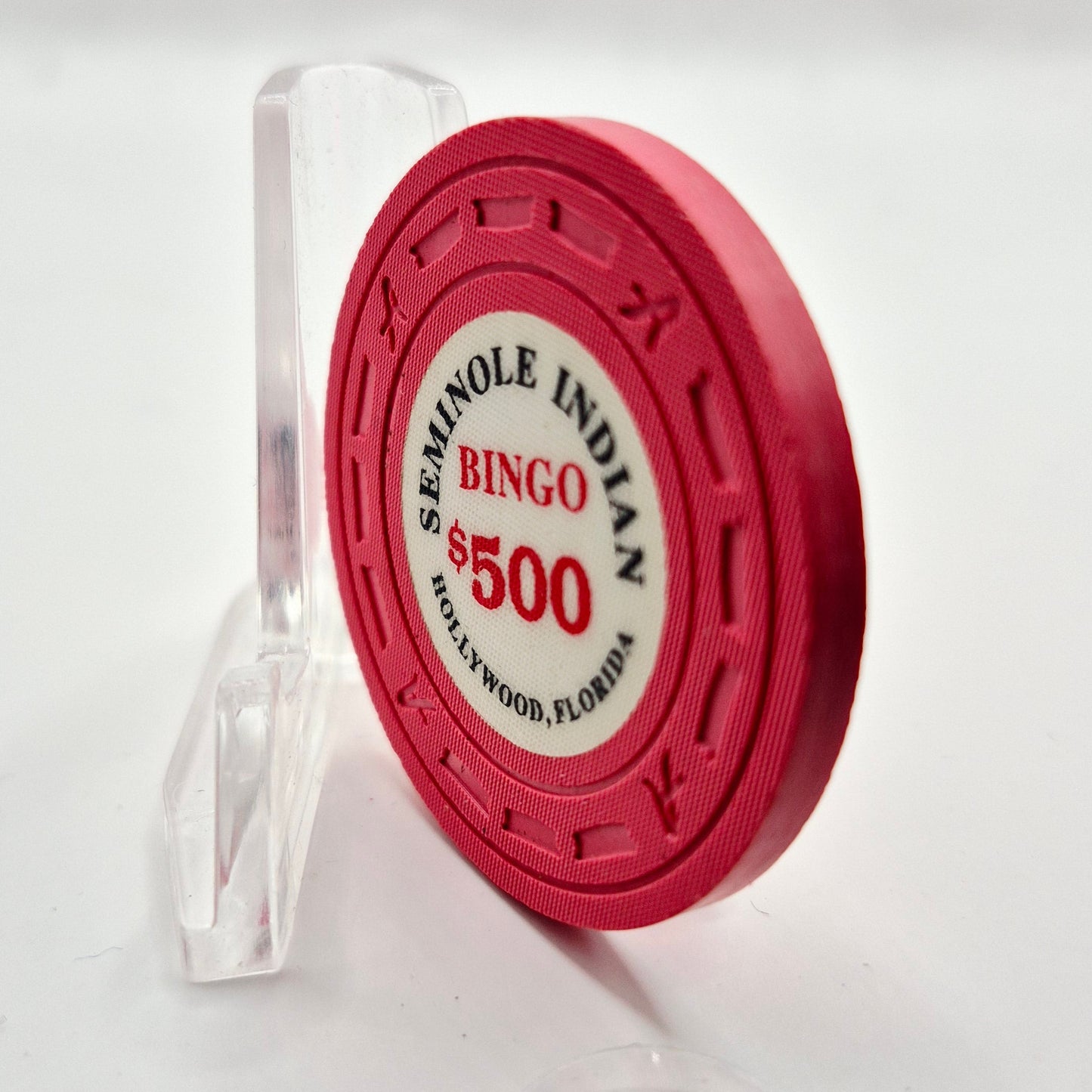 Seminole Indian Bingo Casino Hollywood Florida $500 Casino Chip CG016628