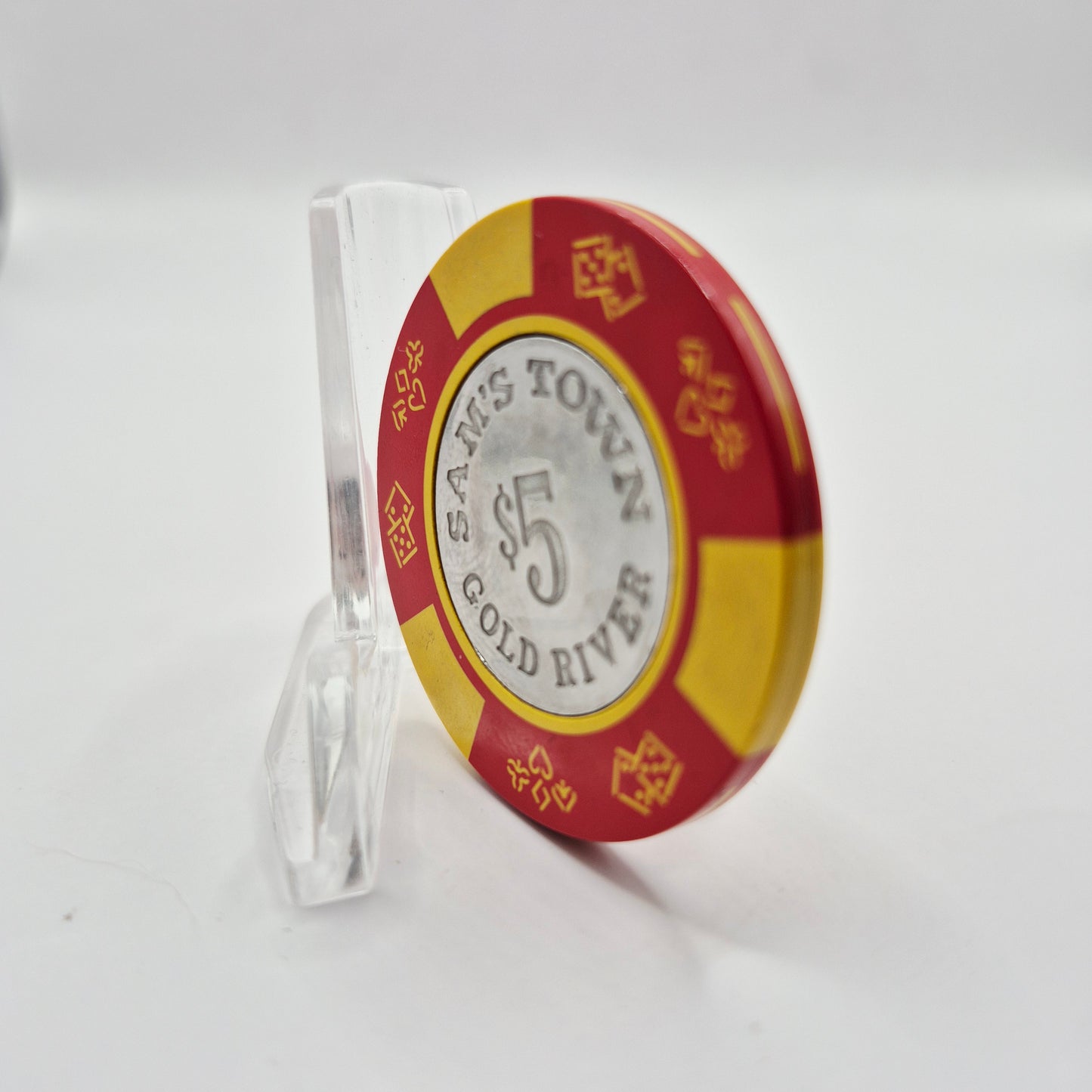 Sam's Town Gold River Hotel Casino Laughlin Nevada 1987 $5 Casino Chip N1049