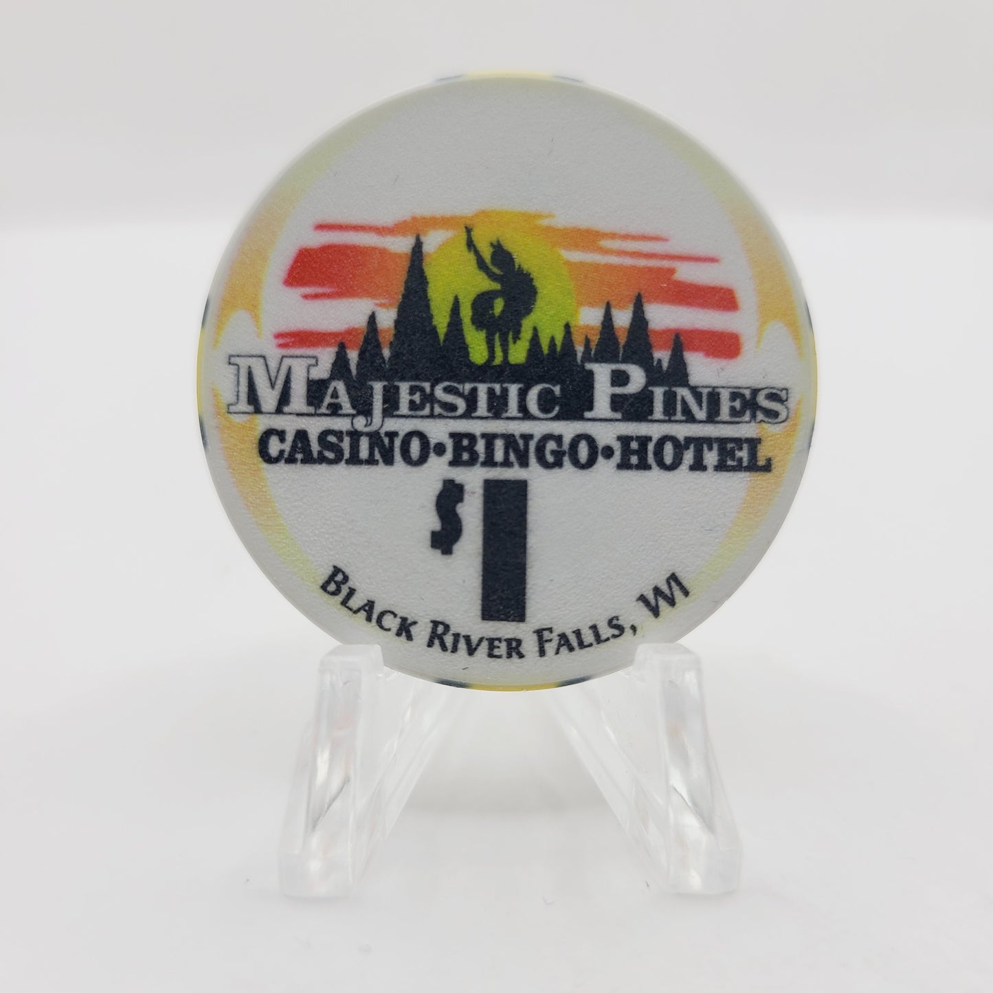 Majestic Pines Casino Black River Falls Wisconsin $1 Casino Chip