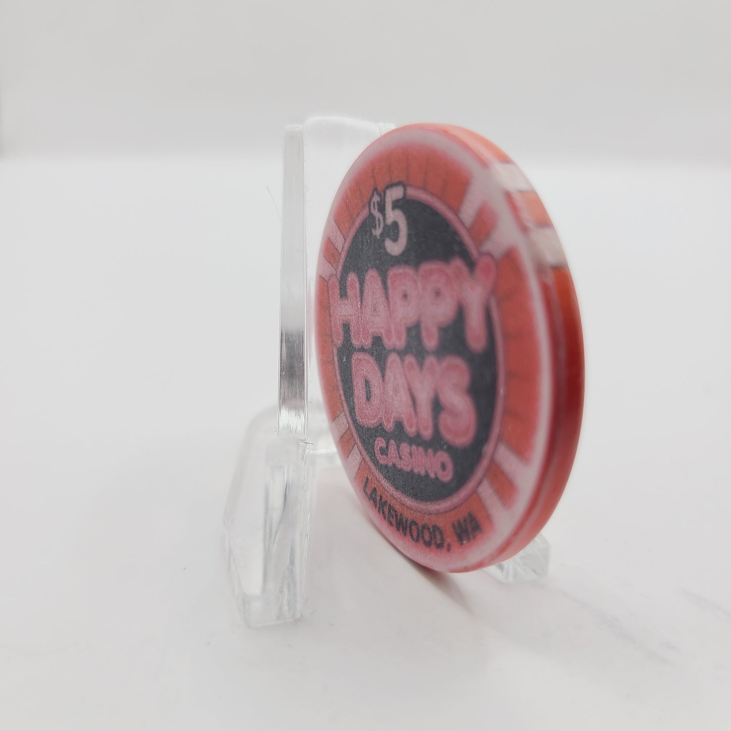 Happy Days Casino Card Room Lakewood Washington $5 Casino Chip