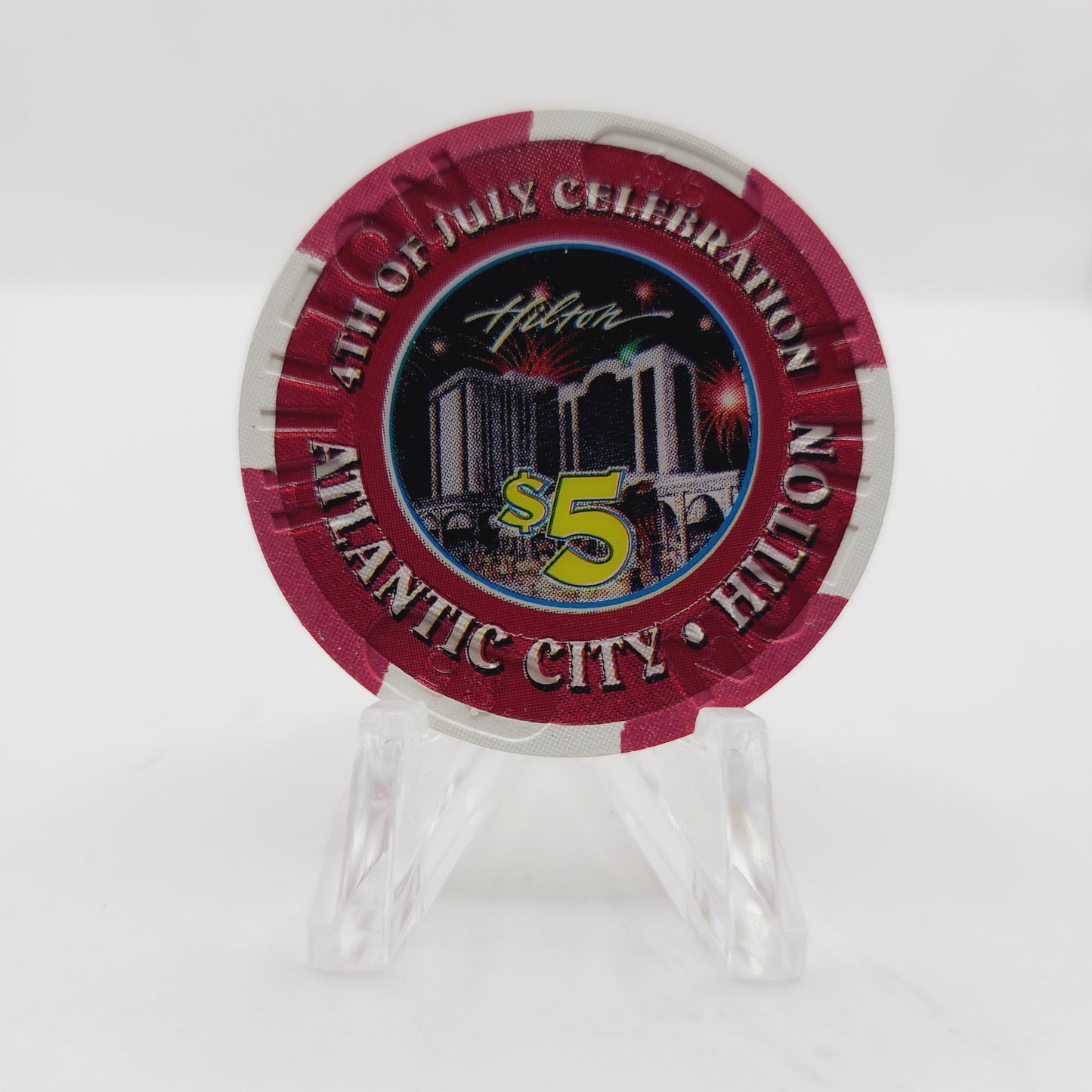 Atlantic City Hilton Atlantic City New Jersey "Independence Day" $5 Casino Chip