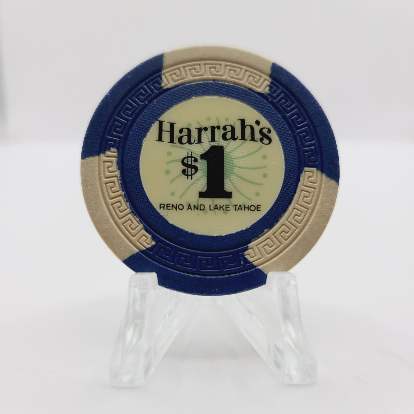 Harrah's Hotel Casino Reno Tahoe Nevada 1964 $1 Casino Chip N5126 (Navy)