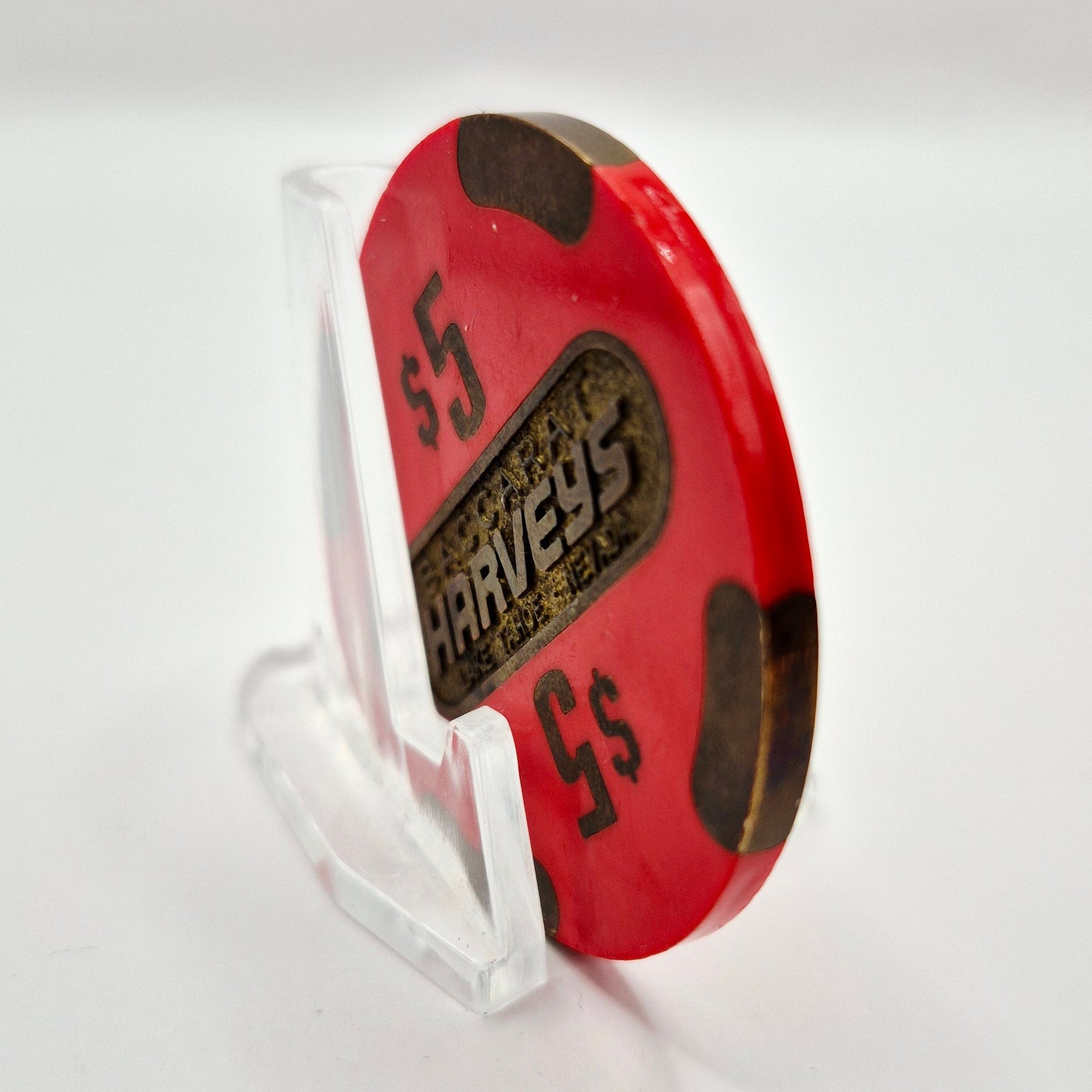 Harvey's Hotel Casino Lake Tahoe Nevada 1986 $5 Baccarat Chip N6456