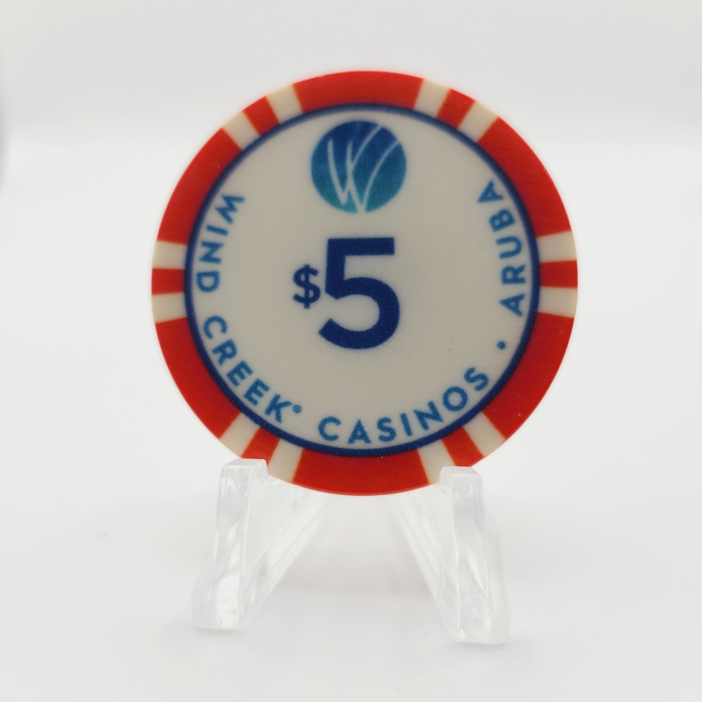 Wind Creek Crystal Casino Oranjestad Aruba $5 Casino Chip