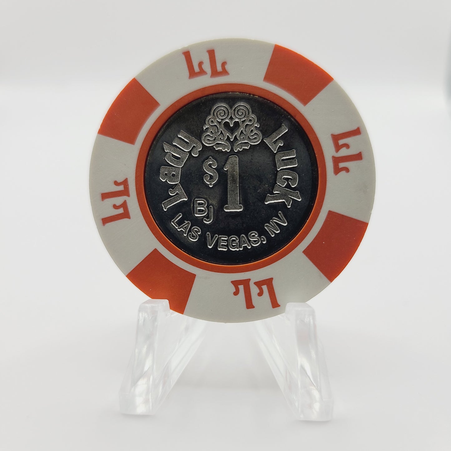 Lady Luck Hotel Casino Las Vegas Nevada Coin Inlay $1 Casino Chip V2877