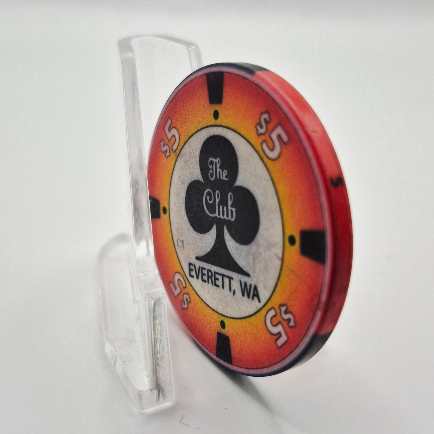 The Club Casino Card Room Everett Washington $5 Casino Chip
