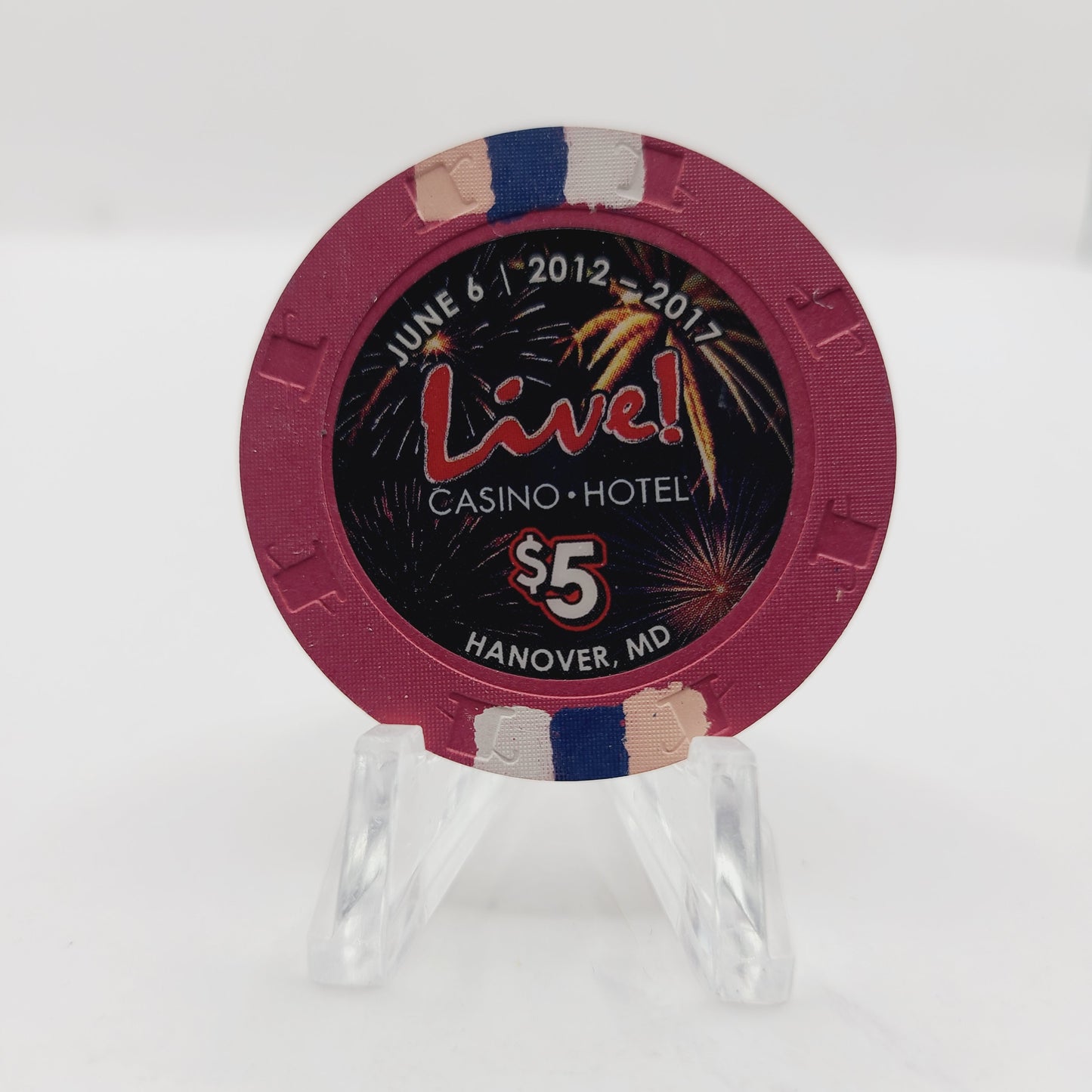 Presque Isle Downs & Casino "Racino" Erie Pennsylvania 2010 $5 Casino Chip