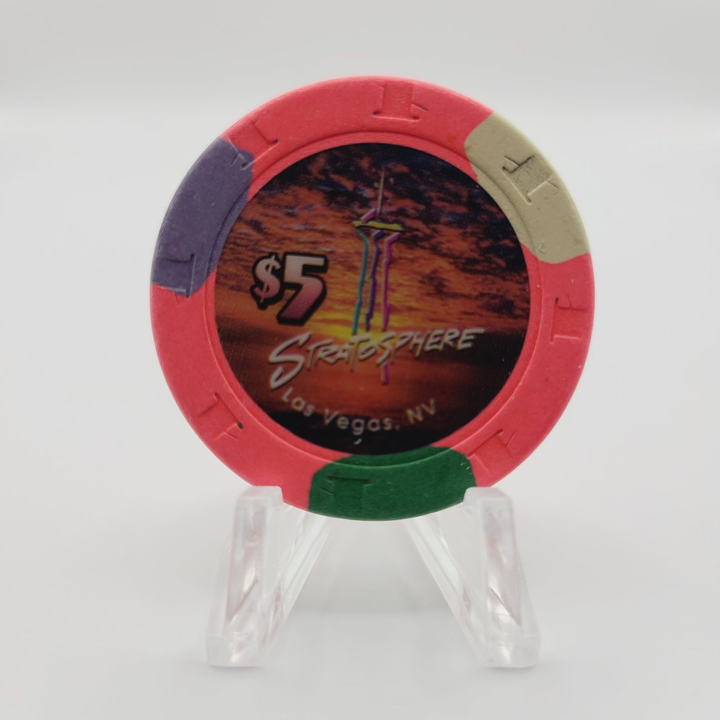Stratosphere Hotel Casino Las Vegas Nevada 1996 $5 Casino Chip N9192 *Circulated