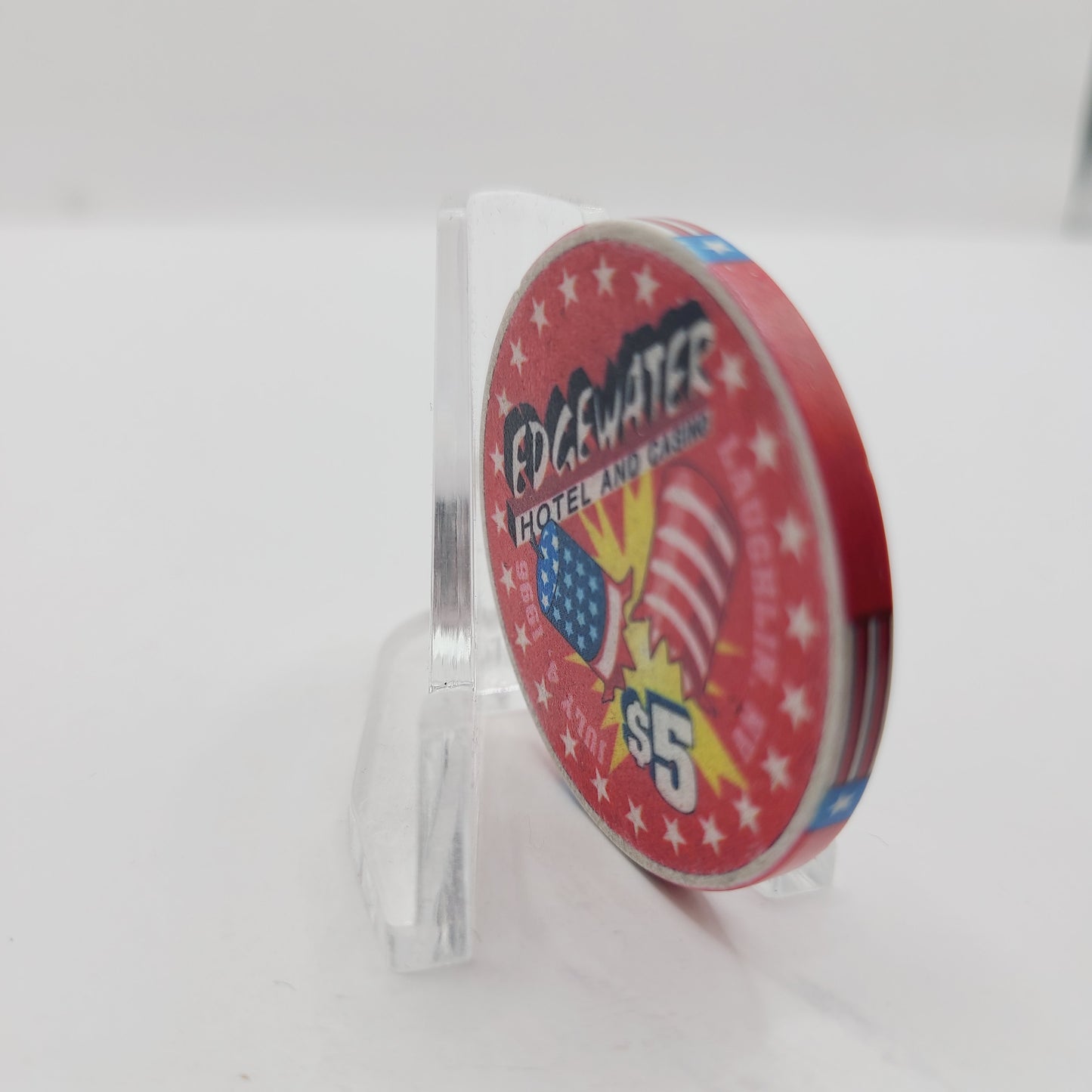 Edgewood Hotel Casino Laughlin Nevada 1996 "4th of July" $5 Casino Chip N8170