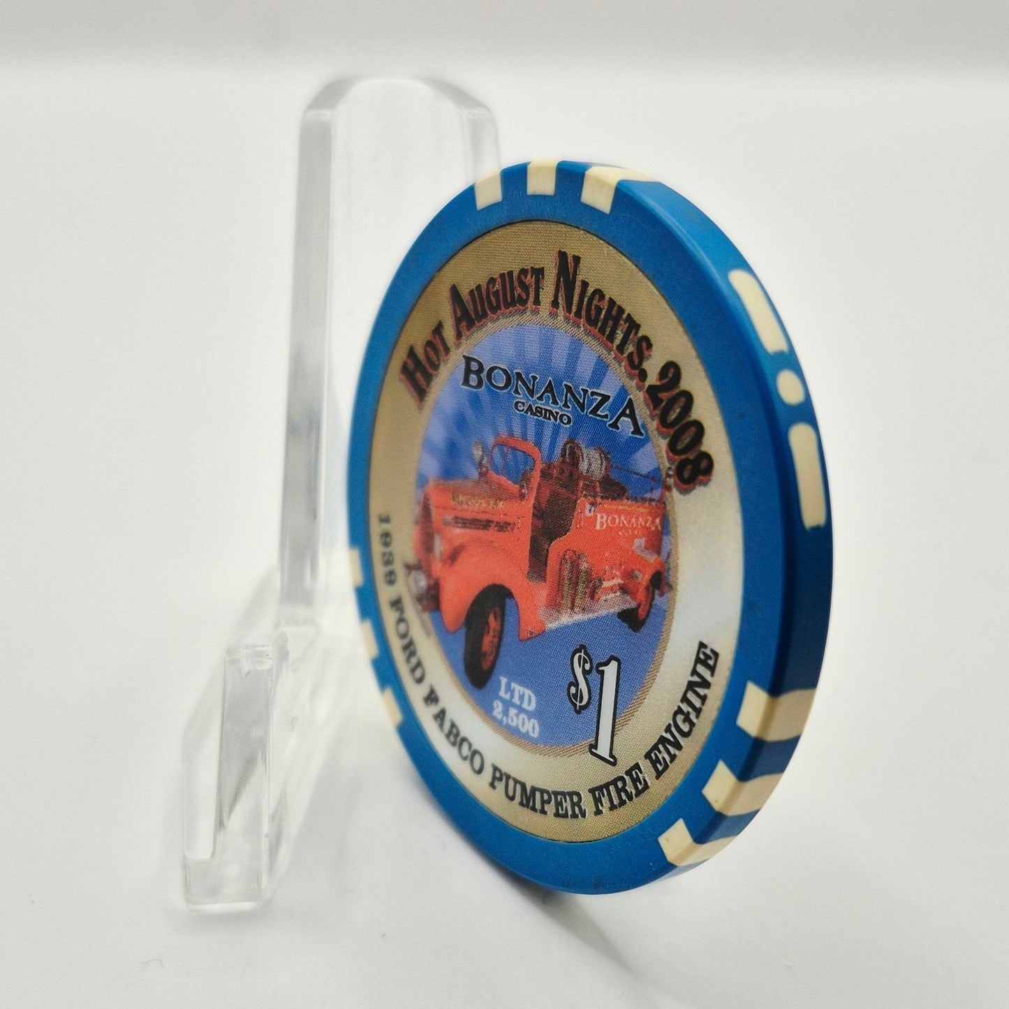 Bonanza Casino Reno Nevada 2008 'Hot August Nights' $1 Casino Chip E8545