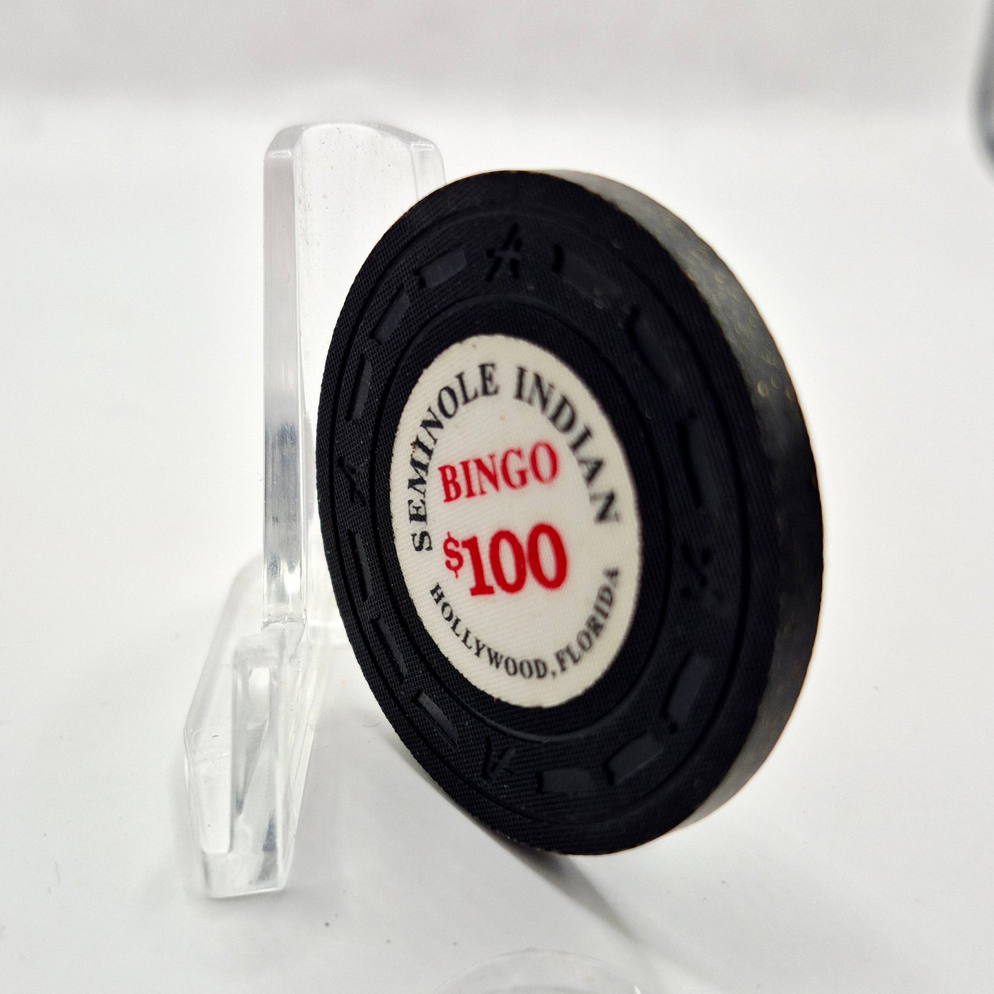 Seminole Indian Bingo Casino Hollywood Florida $100 Casino Chip CG006936