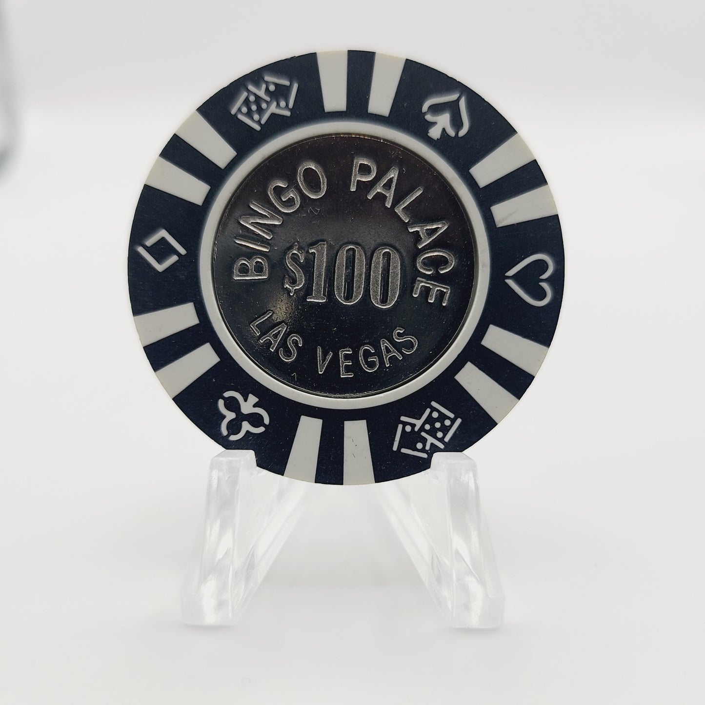 Bingo Palace Las Vegas Nevada 1990's $100 Coin Inlay Chip N1363.1 *Fantasy