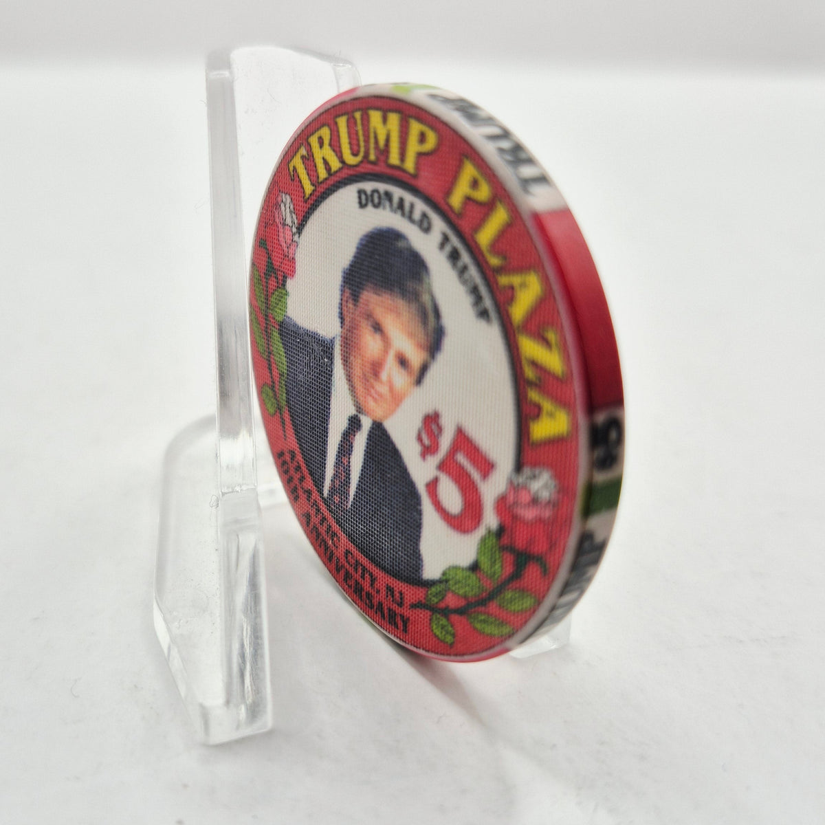 Trump Plaza Atlantic City New Jersey 10th anniversary $5 'Donald Trump' Casino Chip