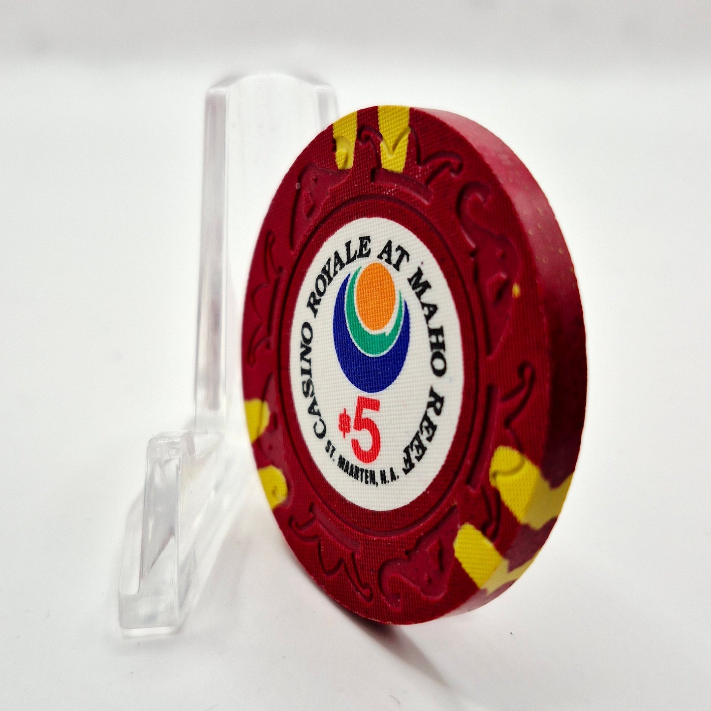 Casino Royale Maho Reef St Maarten $5 Casino Chip CG081589 *SHARP