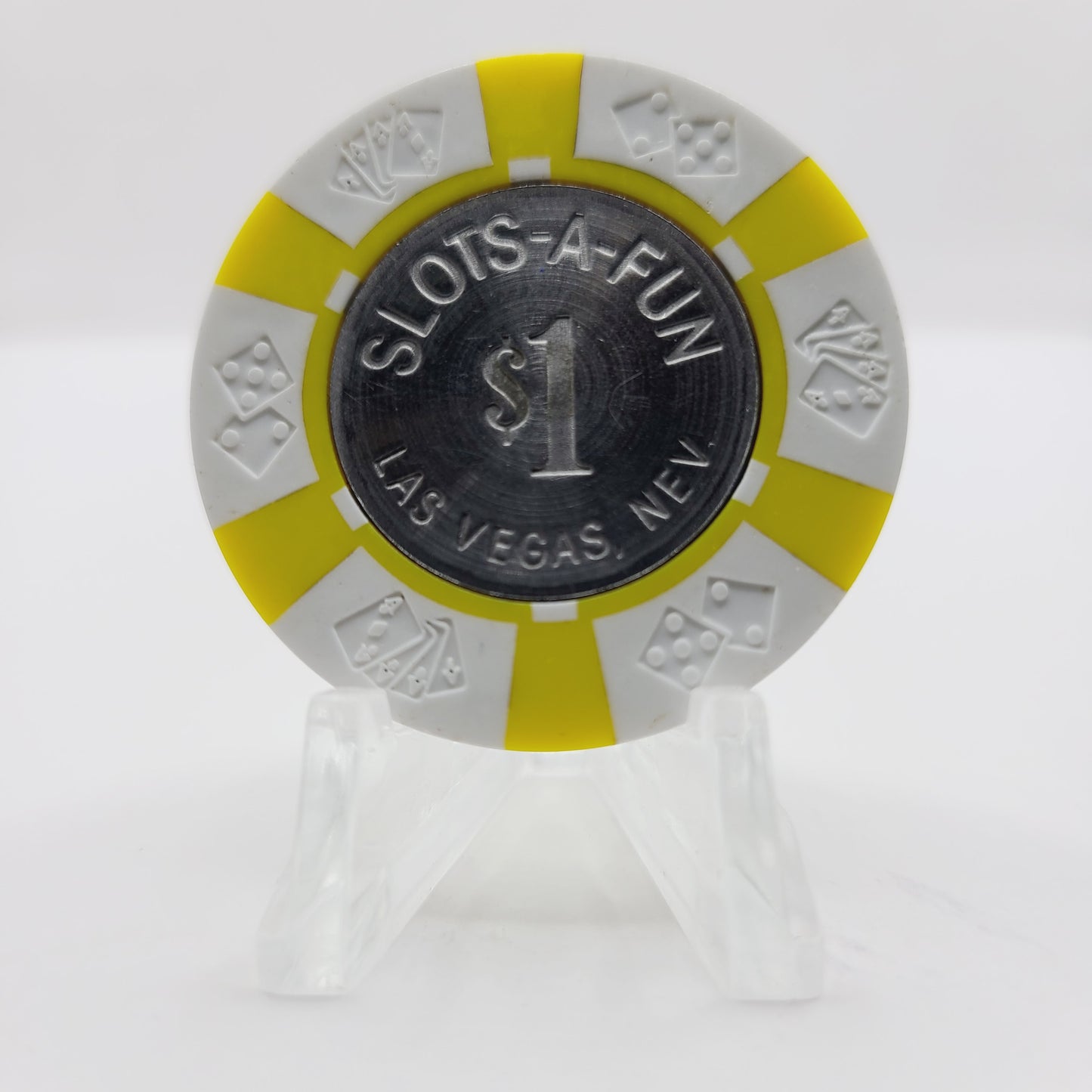 Slots-A-Fun Casino Las Vegas Nevada 1975 $1 Chip N0948 (Rare) **E in Vegas on both sides