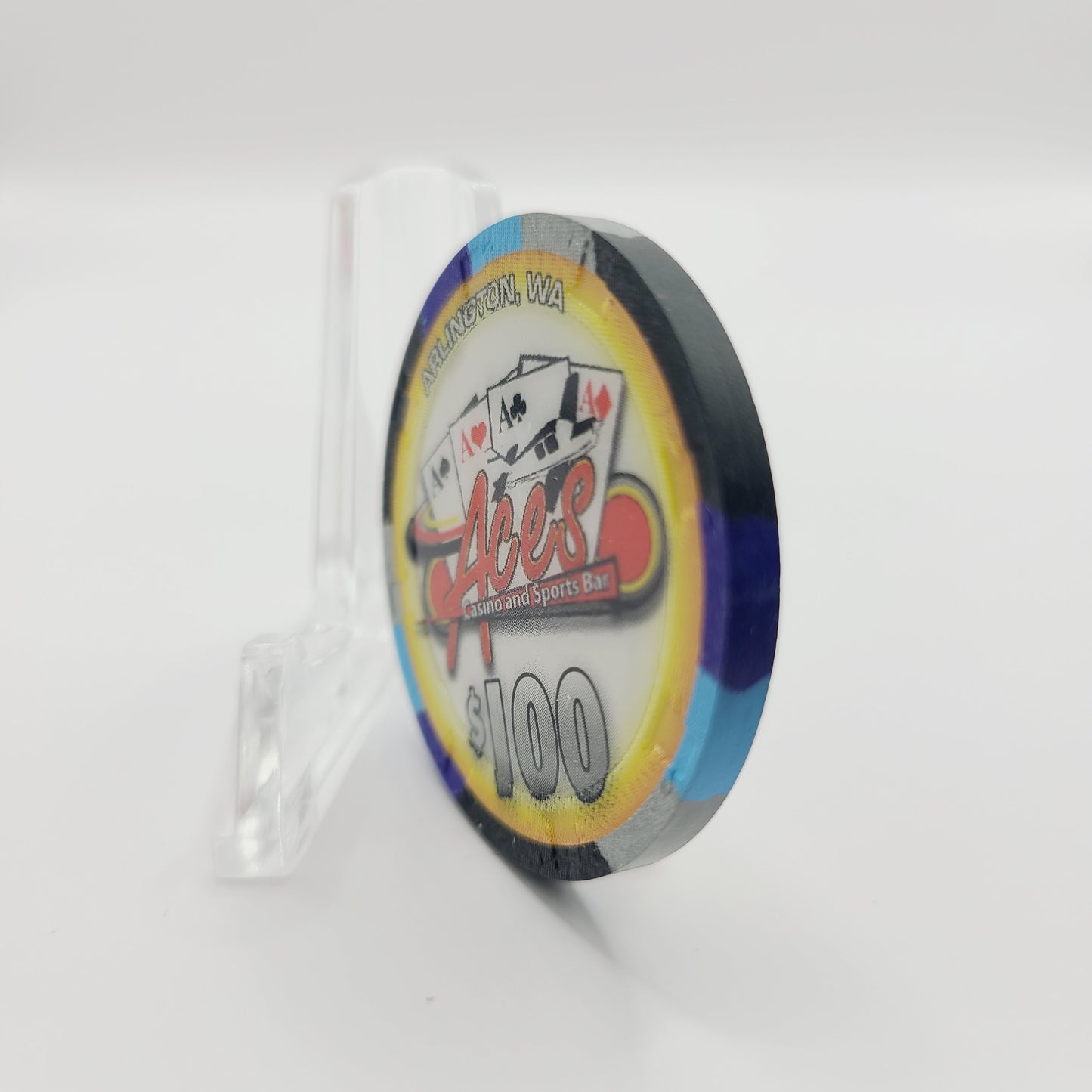 Ace's Casino & Sports Bar Arlington Washington $100 Casino Chip