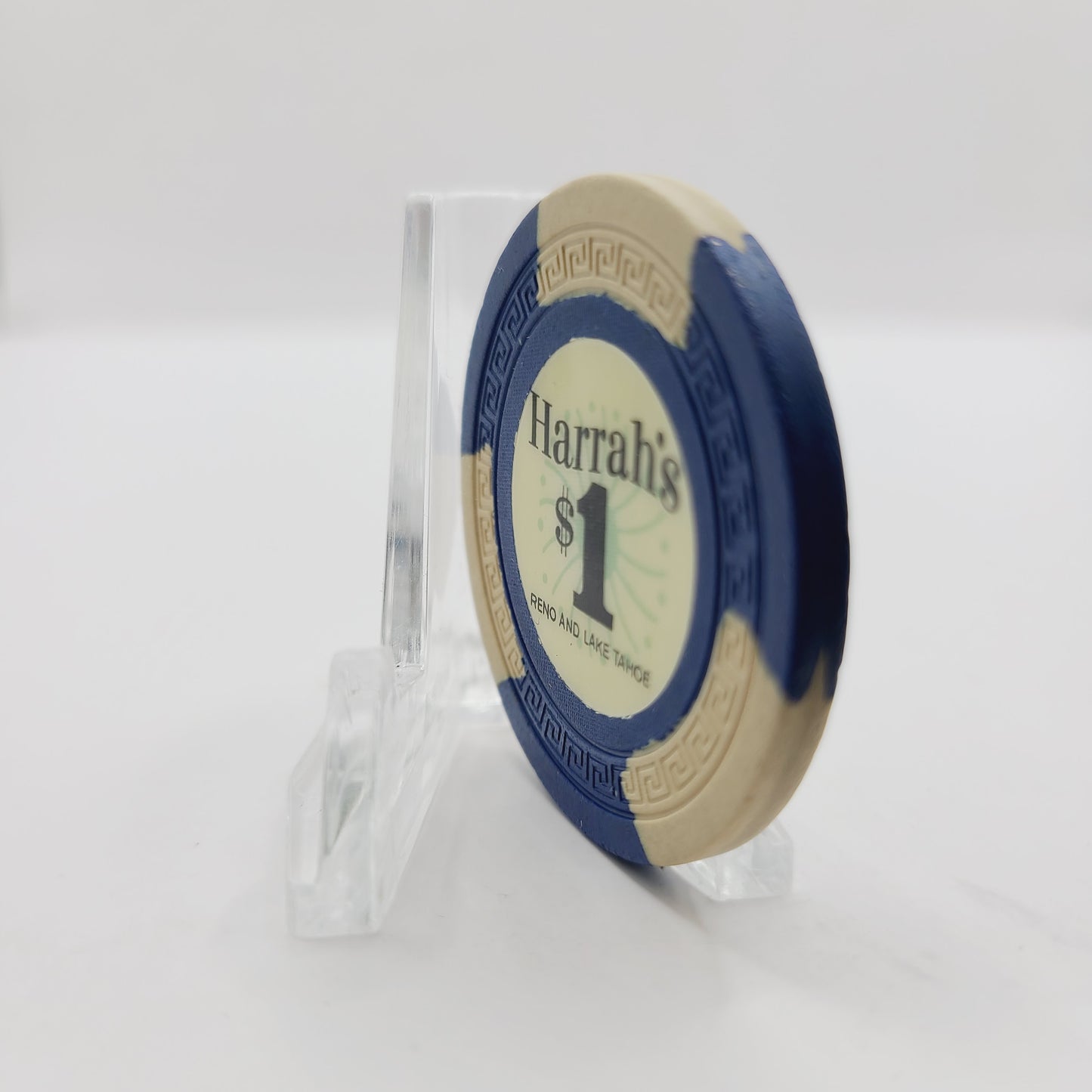 Harrah's Hotel Casino Reno Tahoe Nevada 1964 $1 Casino Chip N5126 (Navy)