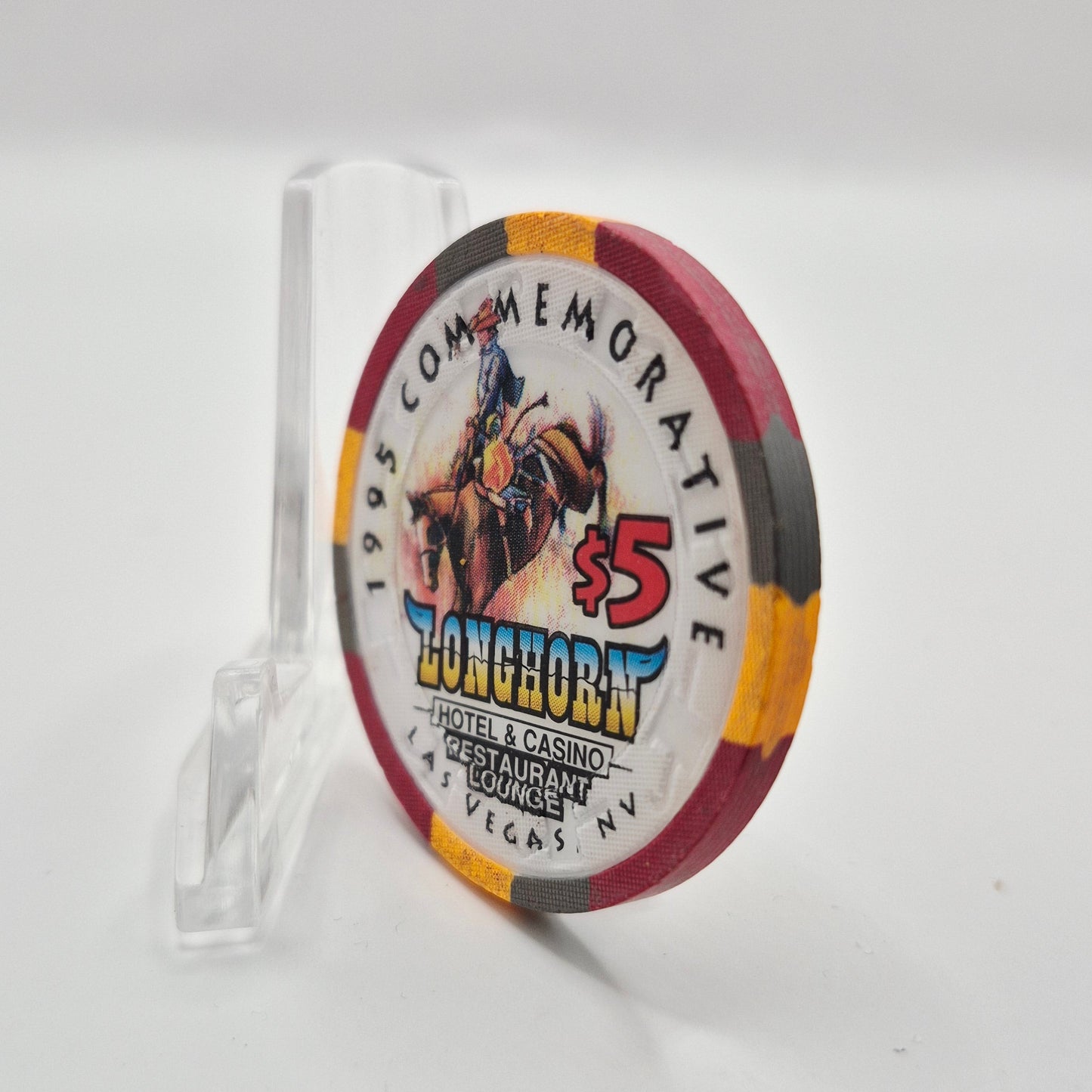 Longhorn Casino Las Vegas Nevada 1995 "Commemorative" $5 Casino Chip N2625
