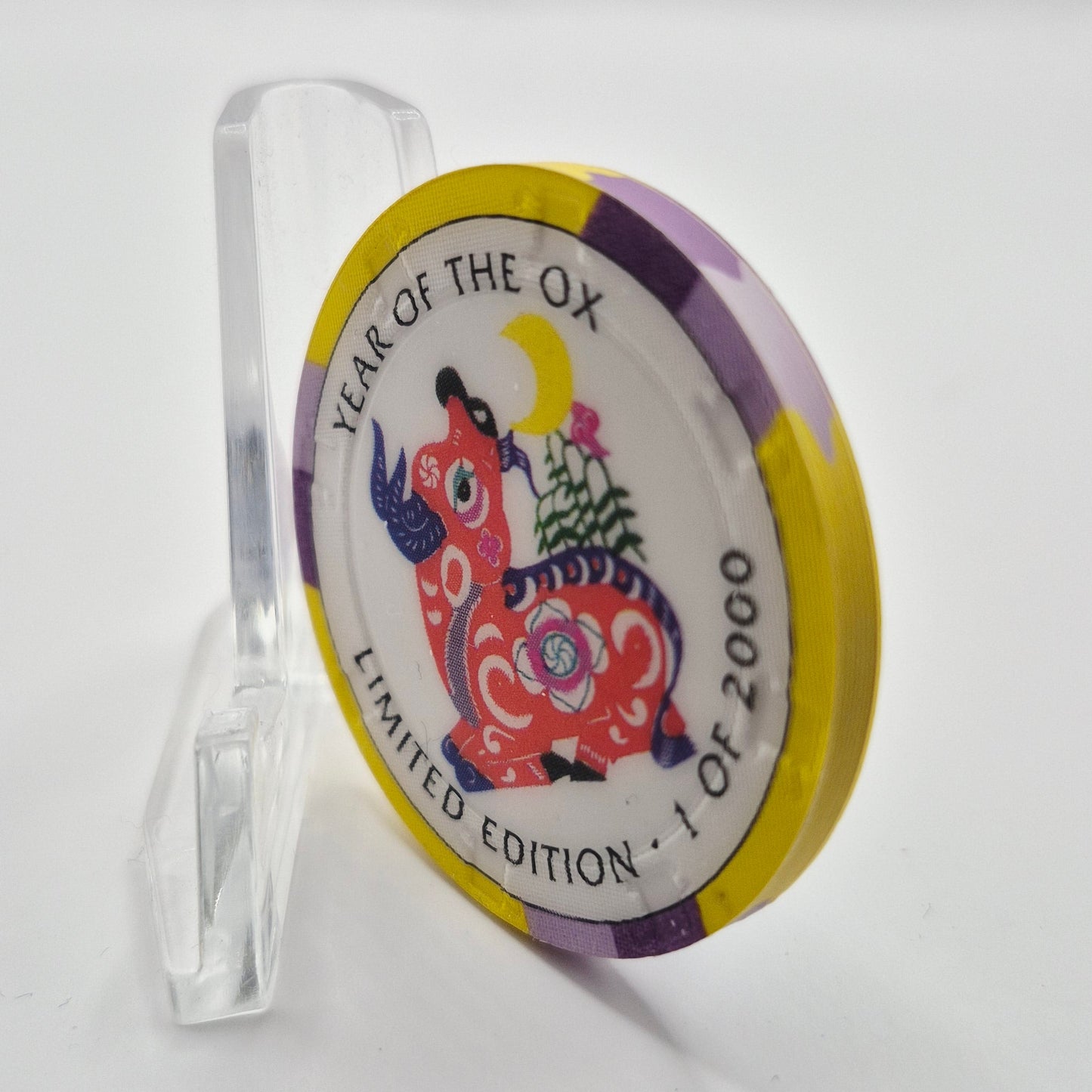 Crystal Park Casino Crystal City California 1996 Grand Opening 'Year of the Ox' $5 Casino Chip
