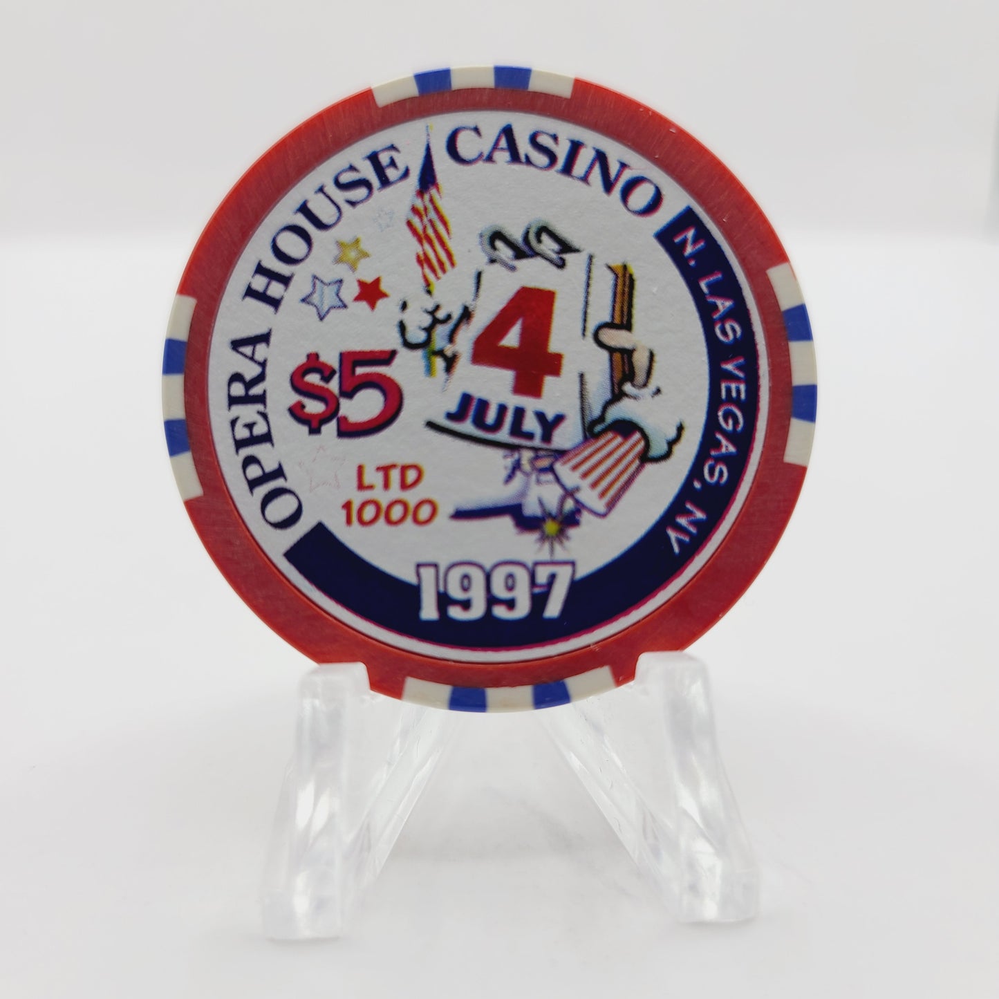 Opera House Casino Las Vegas Nevada 1997 July 4th $5 Casino Chip V1244 LMT 1000