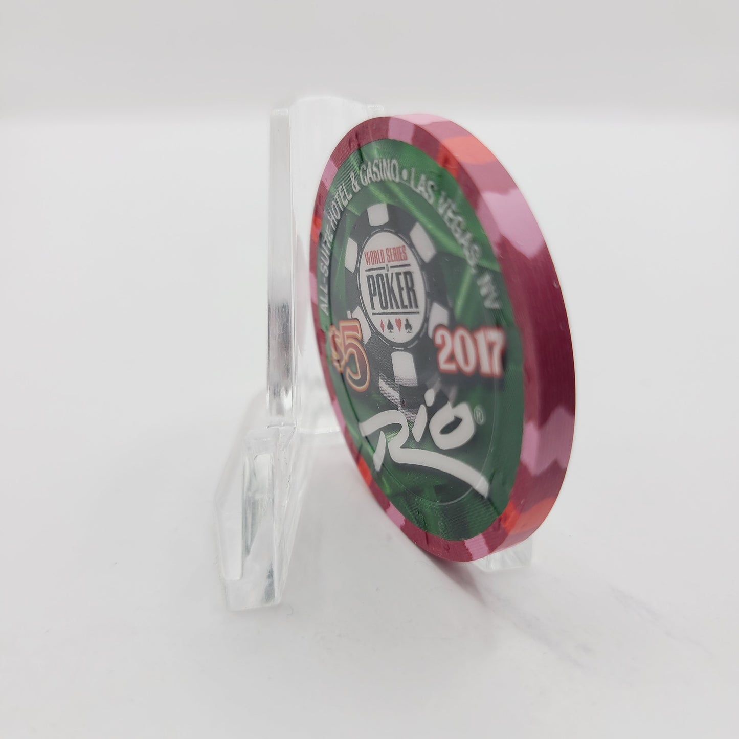 Rio Hotel Casino Las Vegas Nevada 2017 WSOP "Spade Royal" $5 Casino Chip D2602 LTD2500