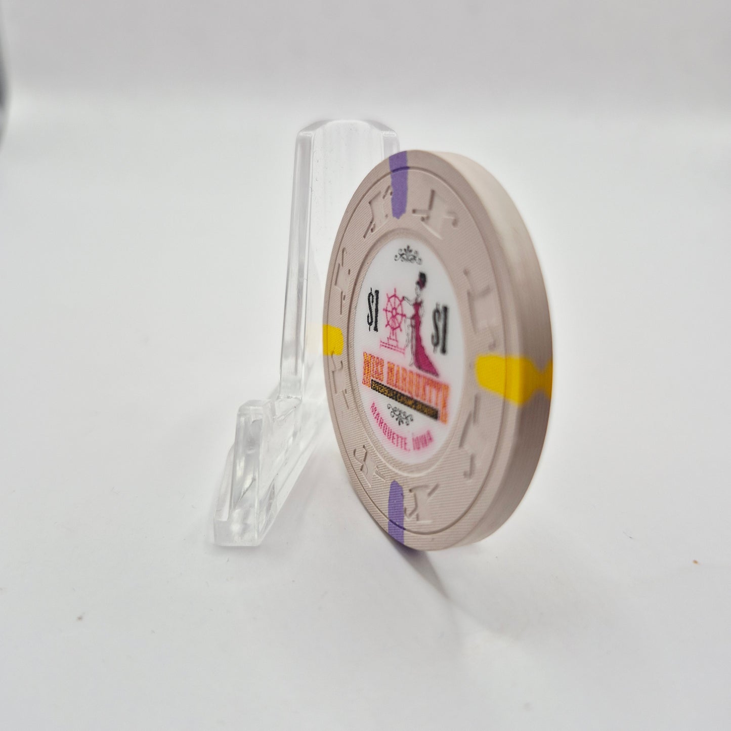 Miss Marquette "Riverboat Casino" Marquette Iowa $1 Casino Chip