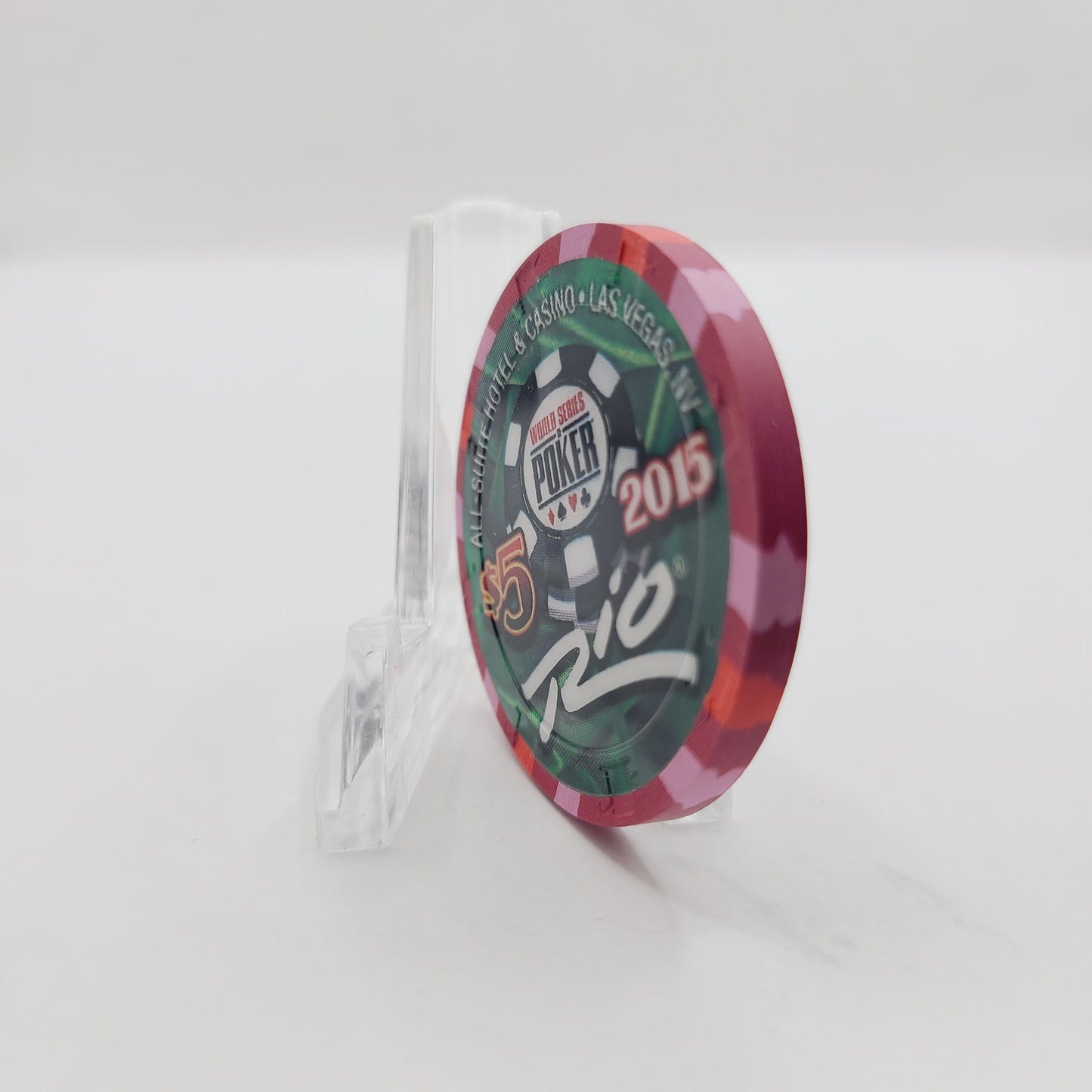 Rio Hotel Casino Las Vegas Nevada 2015 WSOP "Spade Royal" $5 Casino Chip D1924 LTD1000