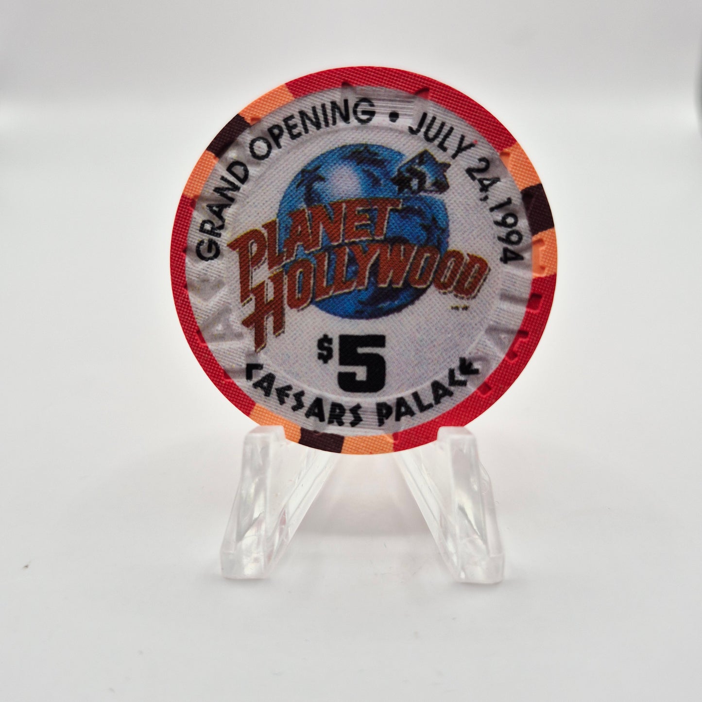 Caesars Palace Las Vegas Nevada 1994 "Planet Hollywood Opening" $5 Casino Chip N4733