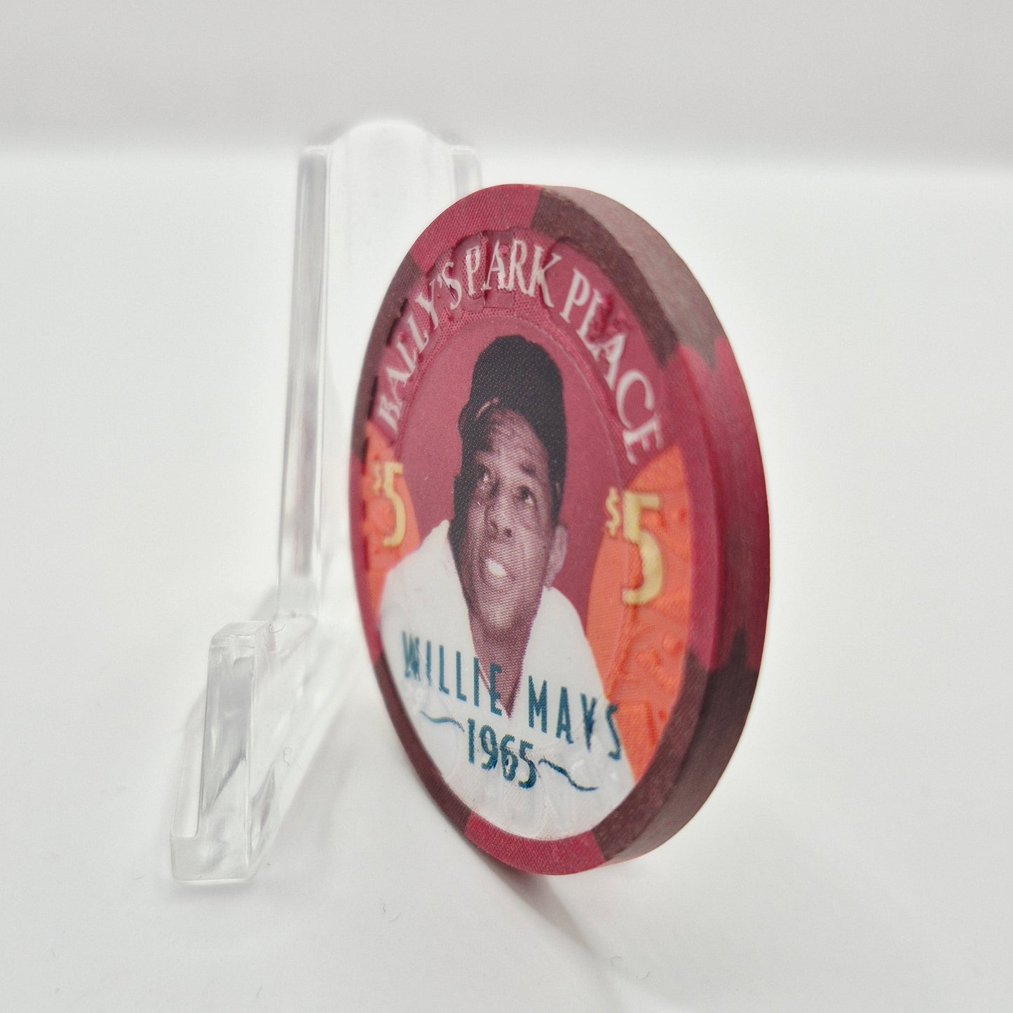Bally's Park Place Atlantic City New Jersey 'Willie Mays 1965 MVP' $5 Casino Chip