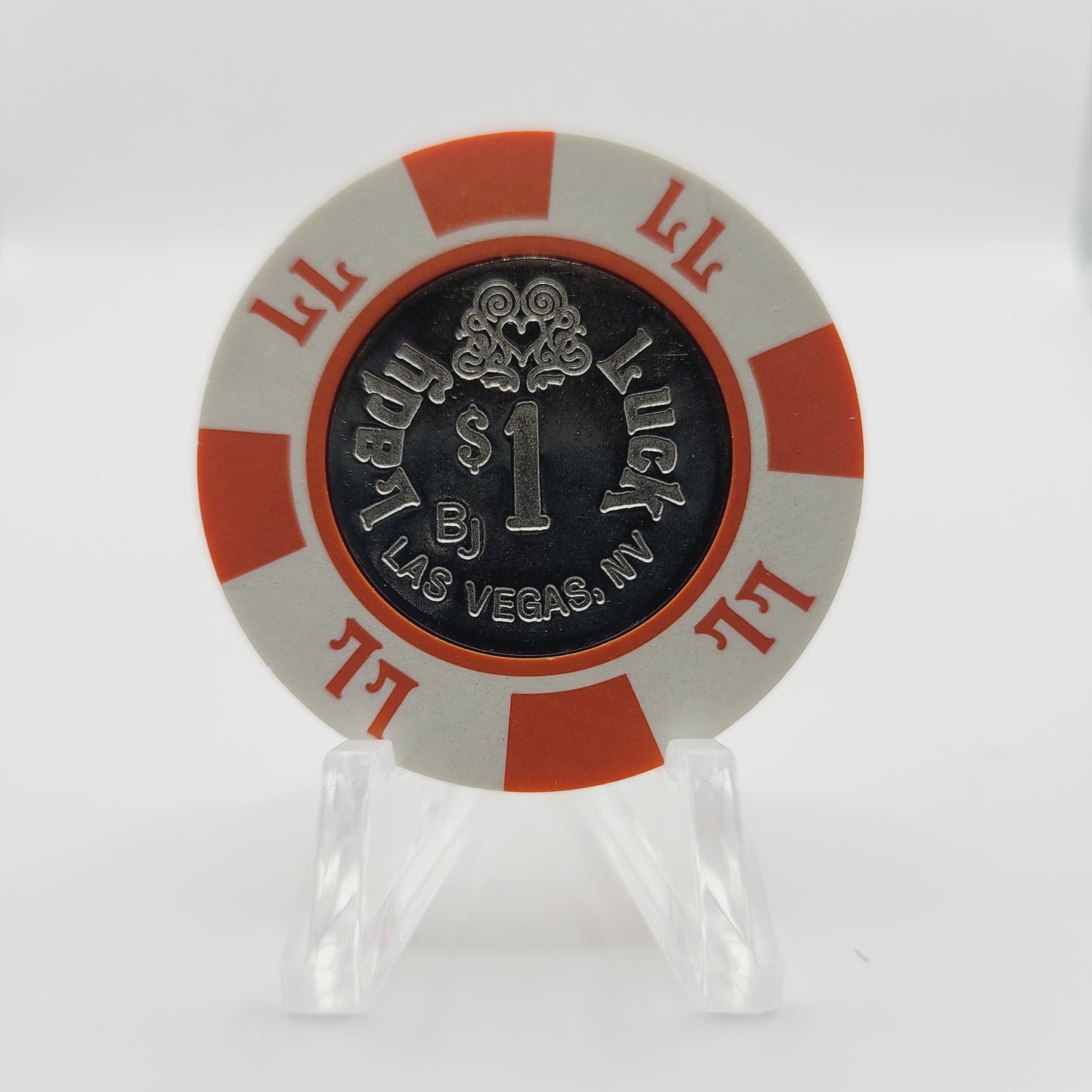 Lady Luck Hotel Casino Las Vegas Nevada Coin Inlay $1 Casino Chip V2877