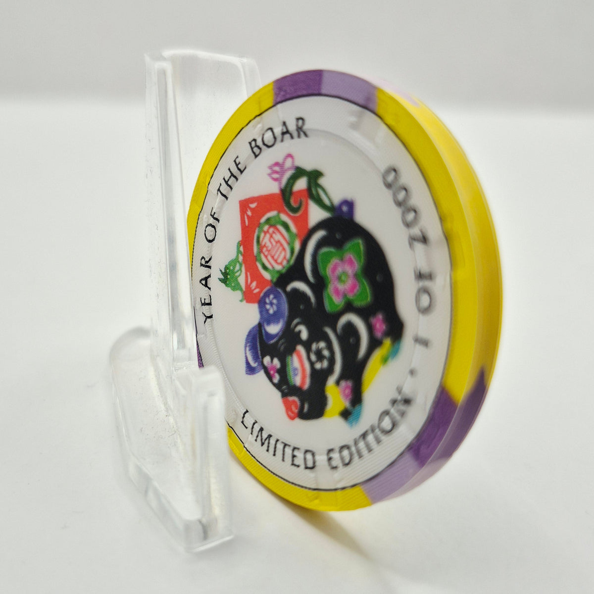 Crystal Park Casino Crystal City California 1996 Grand Opening 'Year of the Boar' $5 Casino Chip