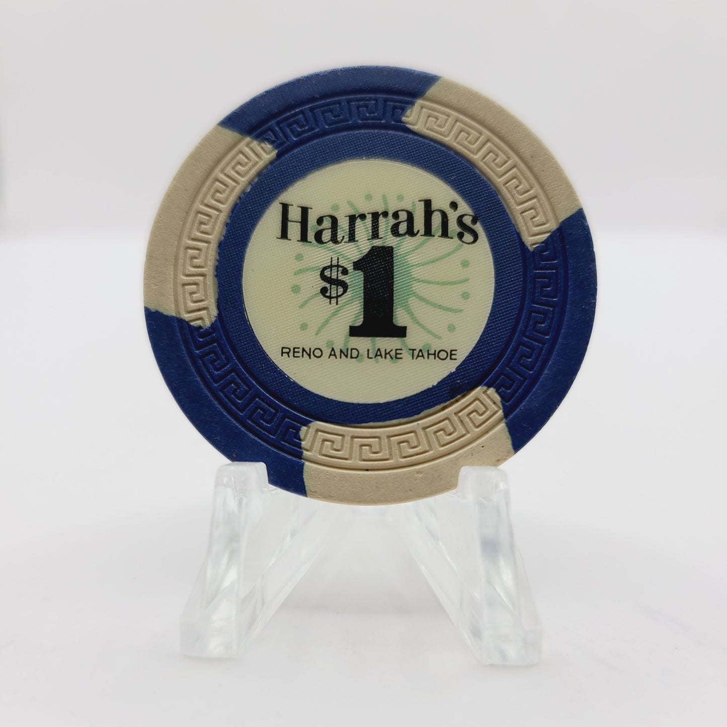 Harrah's Hotel Casino Reno Tahoe Nevada 1964 $1 Casino Chip N5126 (Navy)