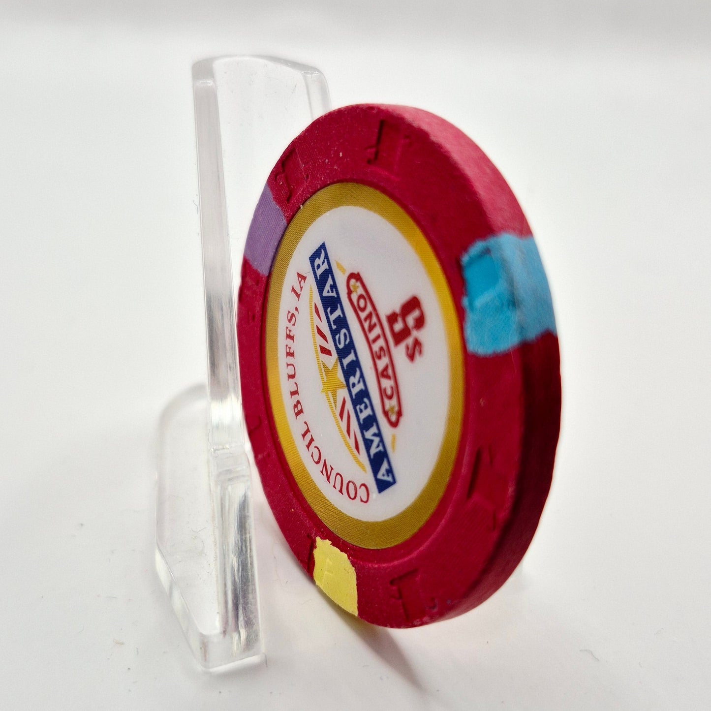 Ameristar Riverboat Hotel Casino Council Bluffs Iowa 2012 $5 Casino Chip *Circulated