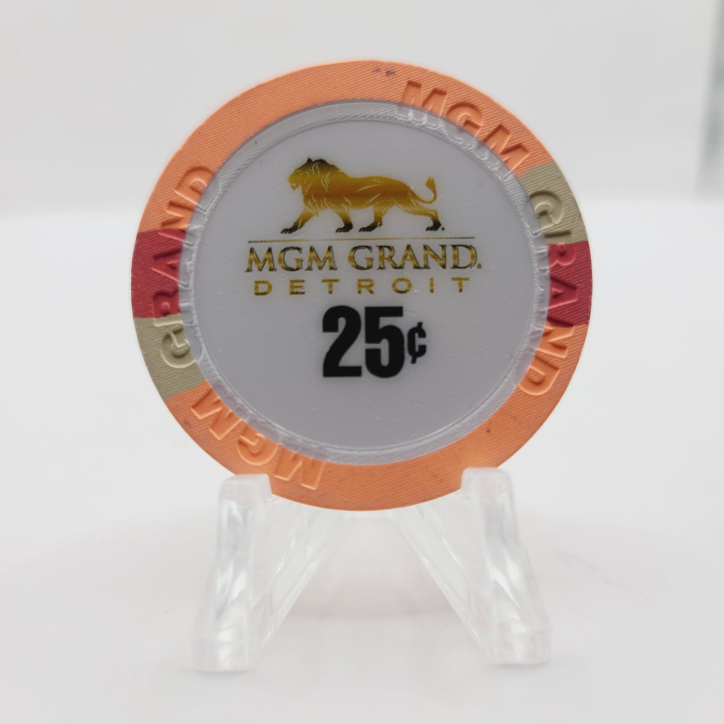 MGM Grand Hotel Casino Detroit Michigan 2007 $.25 Casino Chip