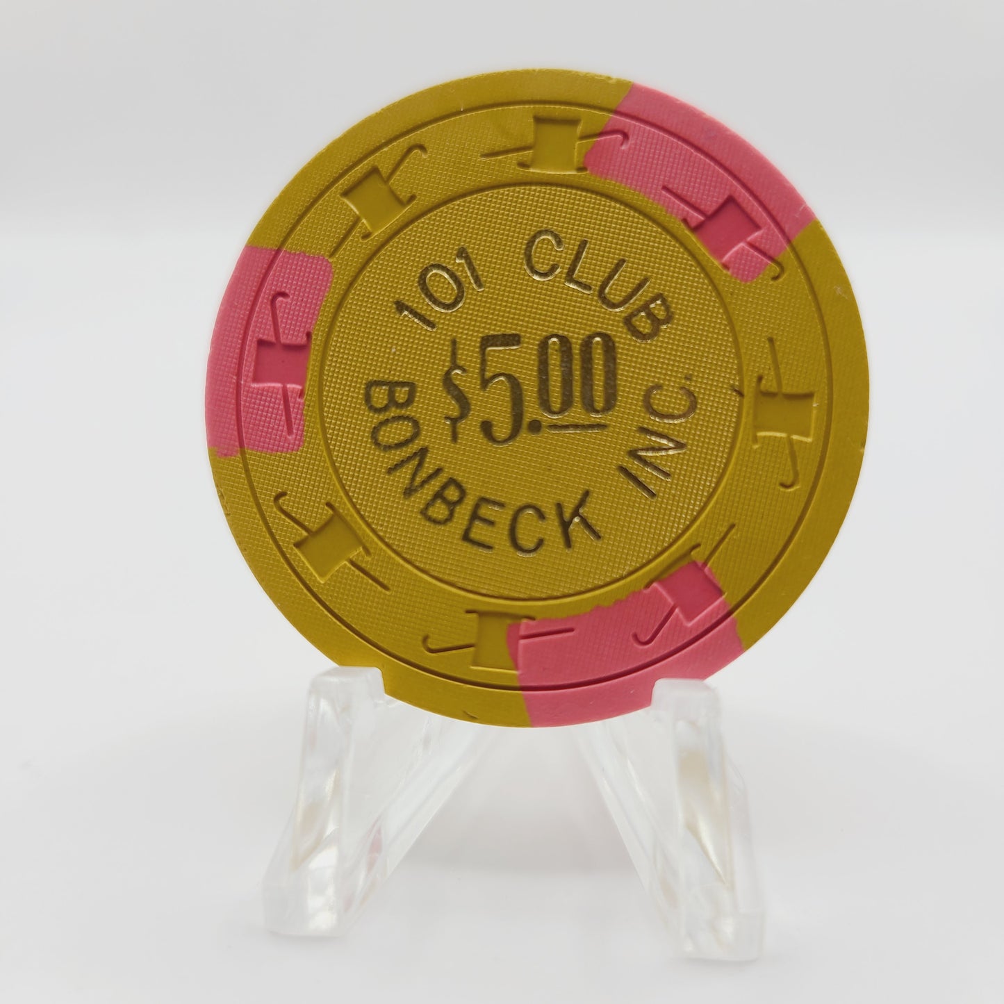 101 Club Bonbeck , Inc. Casino Las Vegas Nevada 1969 $5 Casino Chip N3757