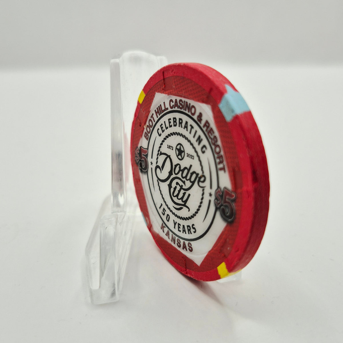 Boot Hill Casino Resort Dodge City Kansas 2022 'Celebrating 150 years Dodge City' $5 Casino Chip