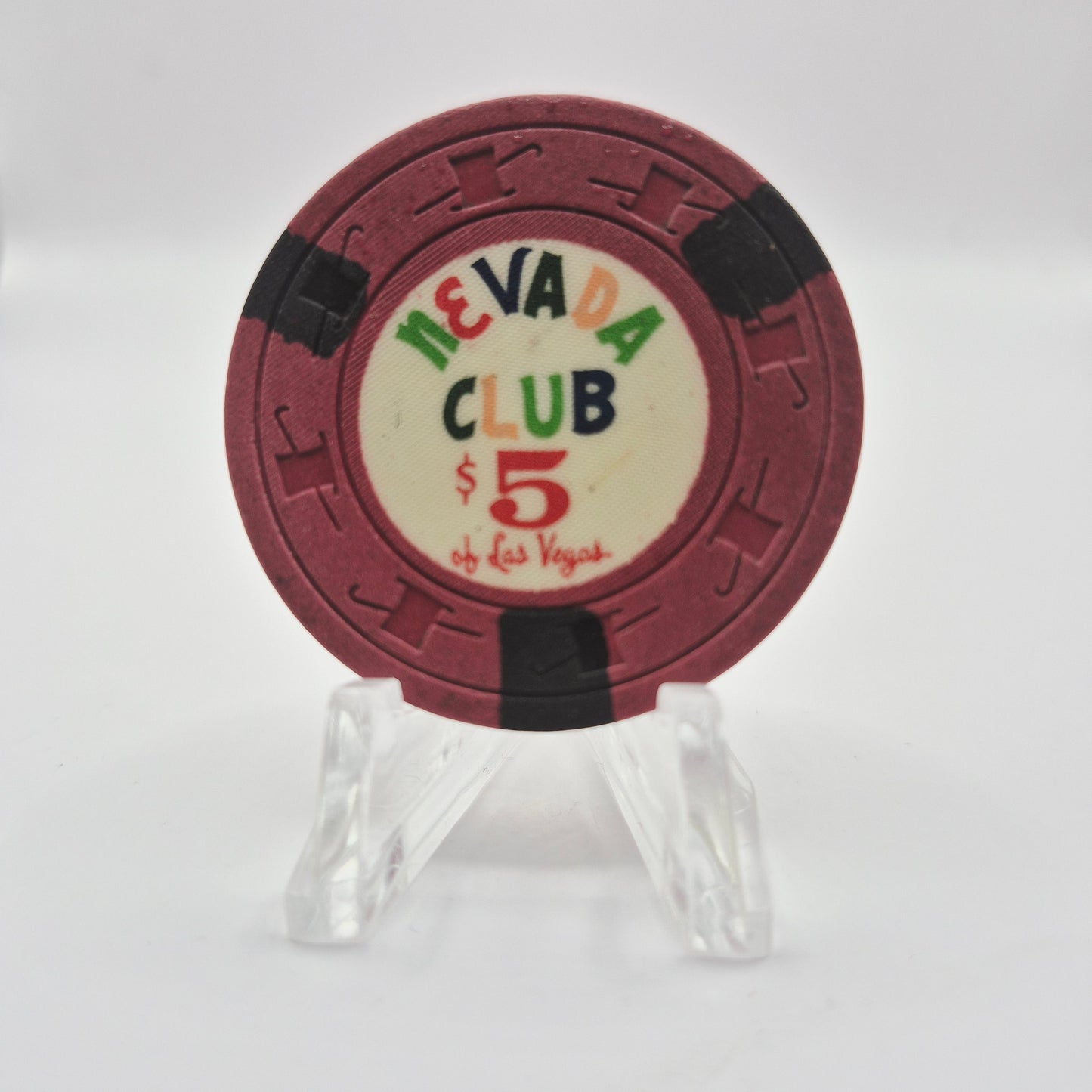 Nevada Club Casino Las Vegas Nevada 1959 $5 Casino Chip N3703 Dark Green A&C Orange D&L